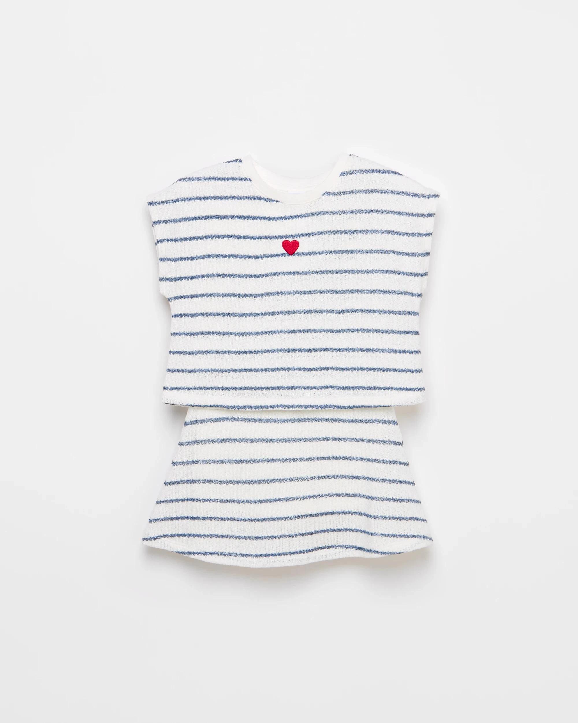 1 Target Kids Textured Top and Skort 2 Piece Set WHITE / BLUE, 1 of 2