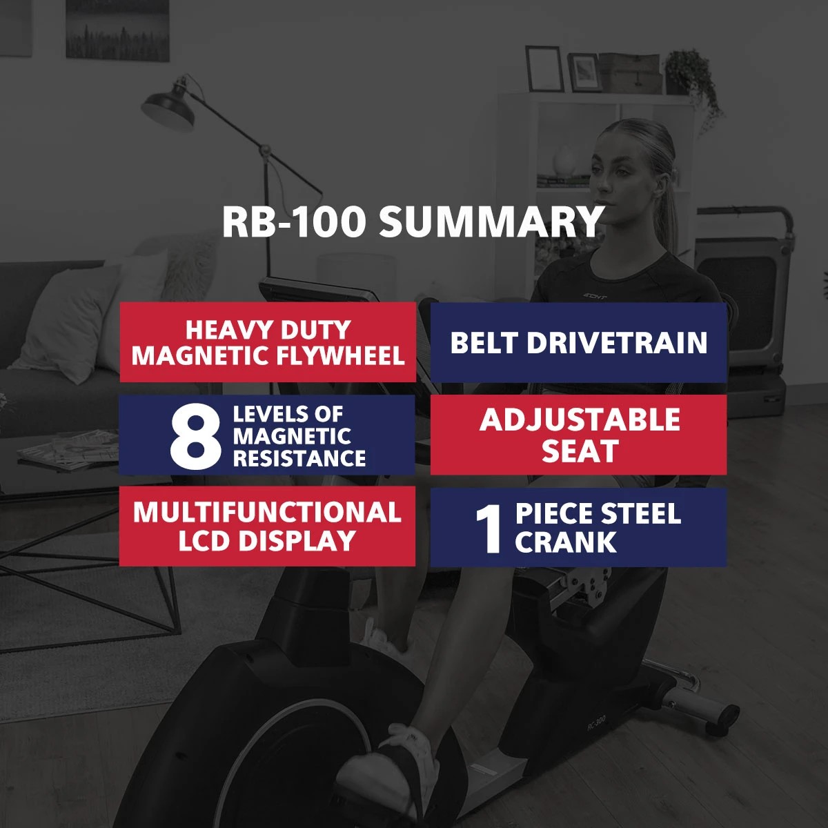 3 LSG Fitness RB-100 Recumbent Bike - Black, 3 of 10