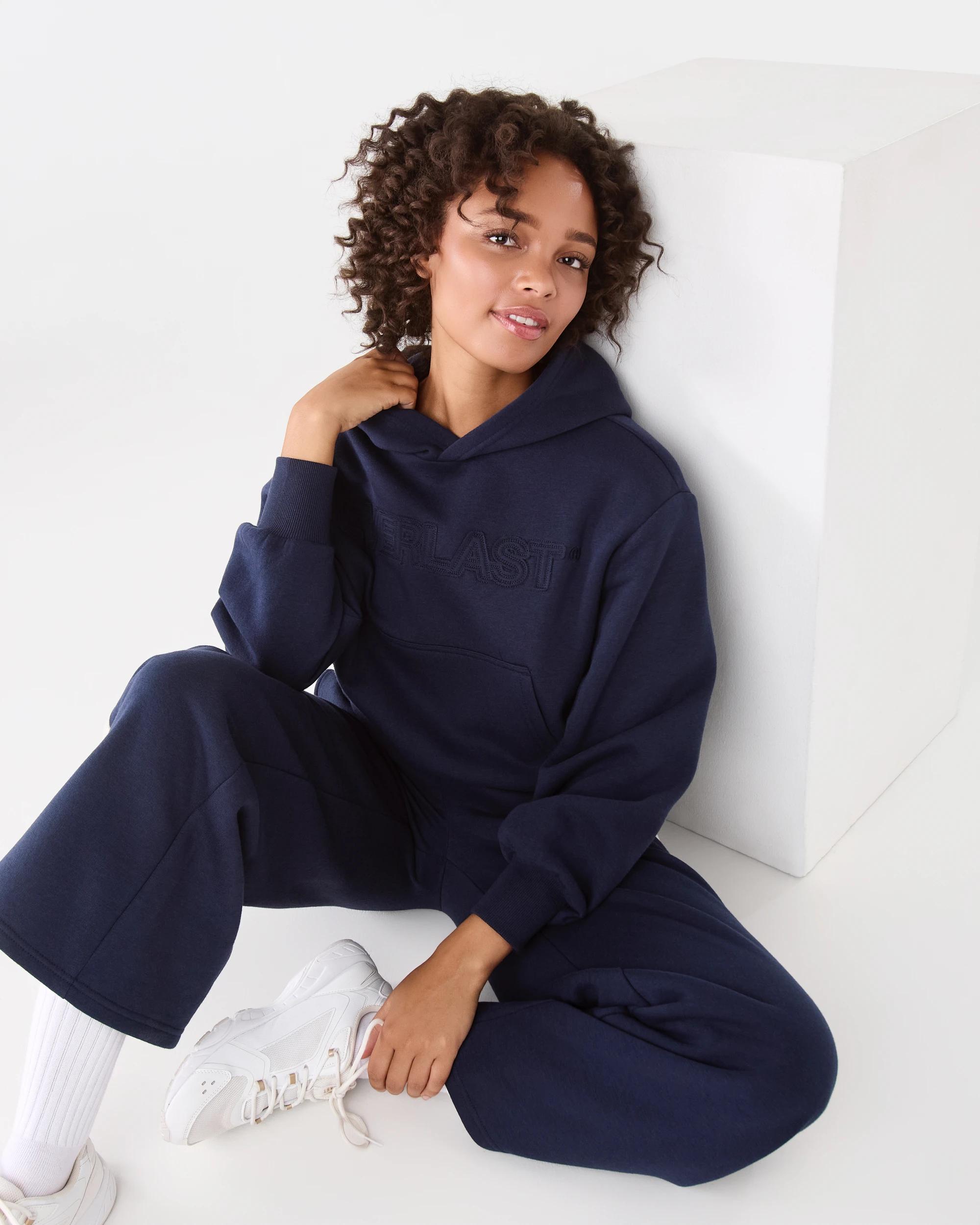 9 Everlast Womens Mid Length Cinched Hoodie Mood Indgo, 9 of 9