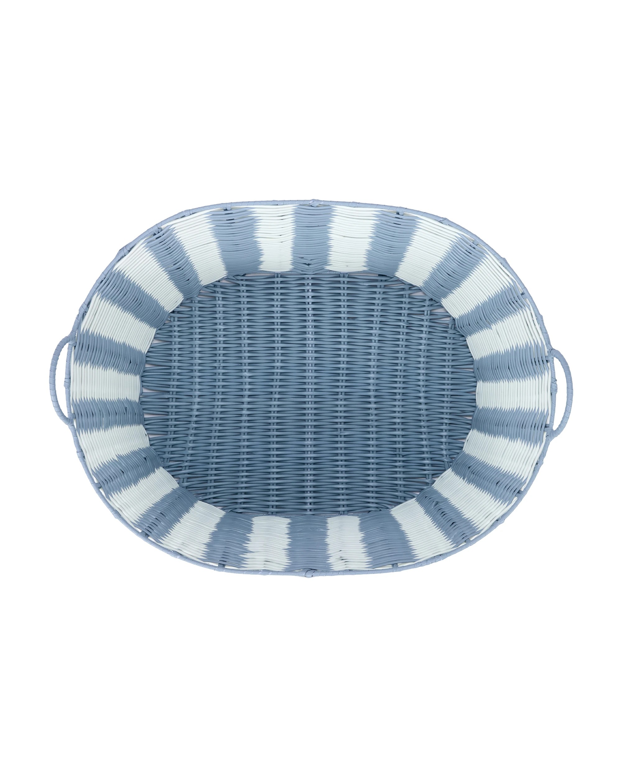 4 Rattan Look Laundry Basket - Blue, 4 of 5
