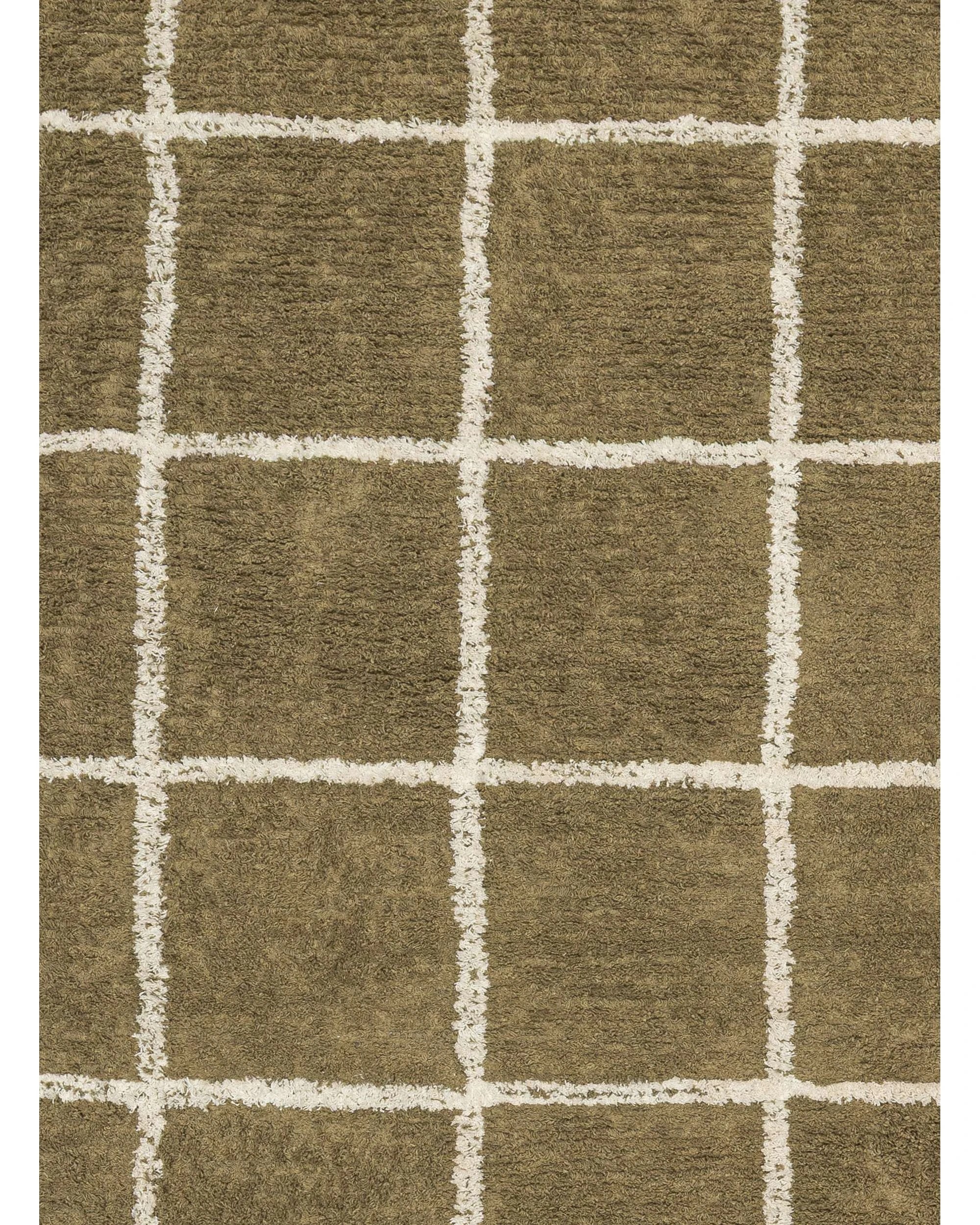 7 Loopsie Zanzibar Grid Cotton Rug-280cm x 190cm - Green, 7 of 7