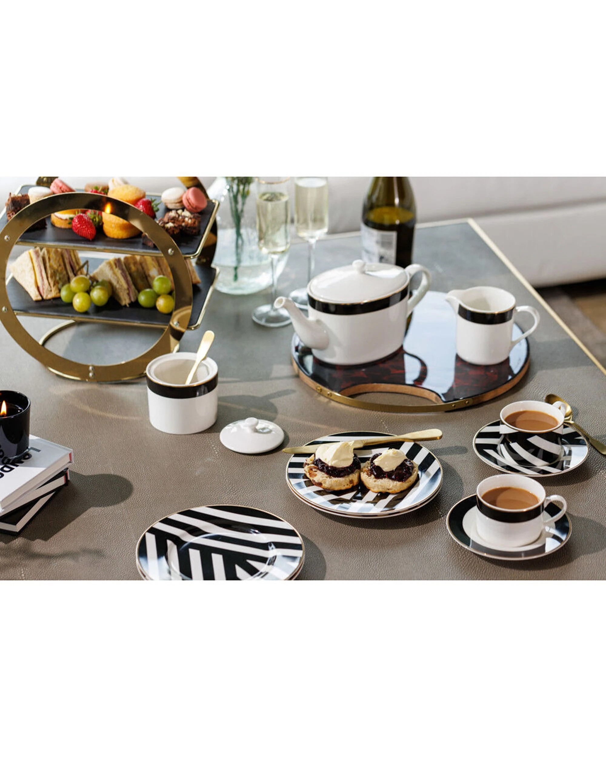 2 Mikasa 2pc Luxe Deco China Sugar Pot and Creamer Set 245ml - Multi, 2 of 6