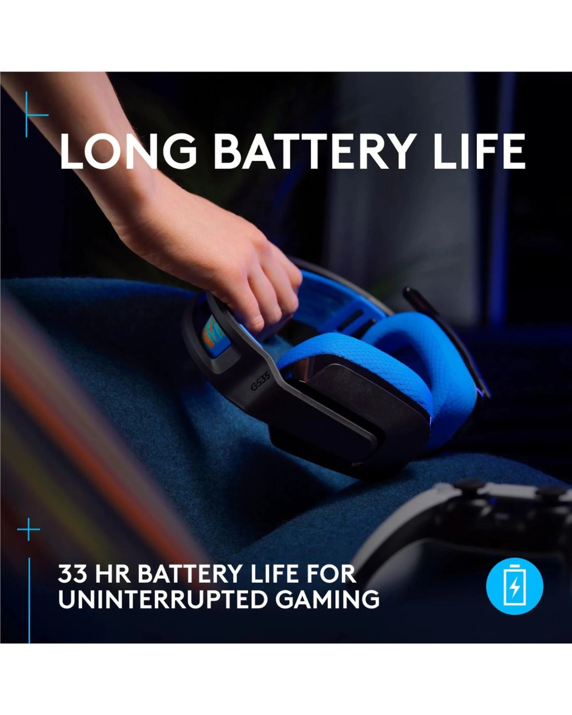 6 Logitech G G535 LIGHTSPEED Wireless Gaming Headset for PlayStation 5 939-002220 -/Blue - Black, 6 of 9