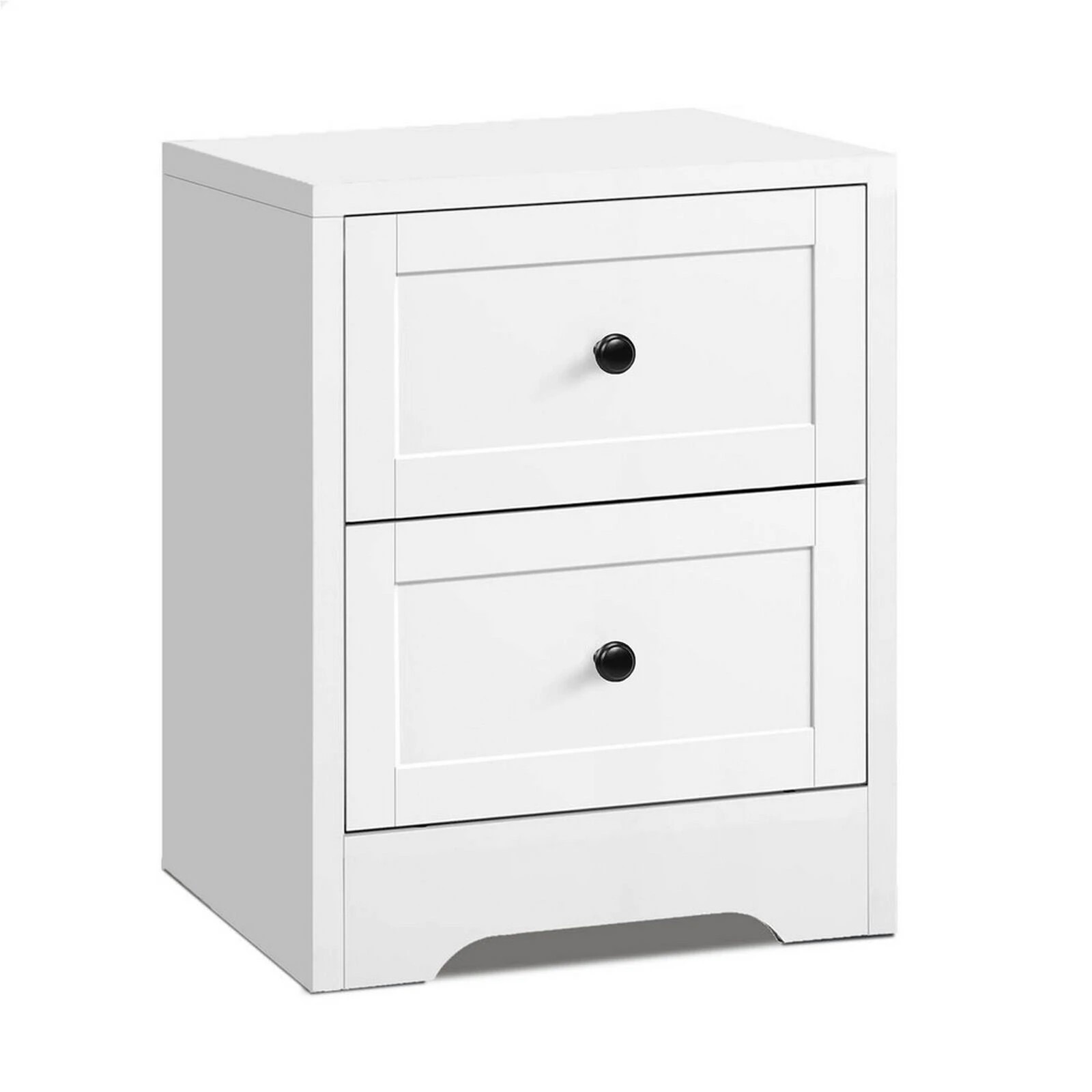 1 Alfordson Bedside Table Hamptons Nightstand Storage Side End Cabinet - White, 1 of 8