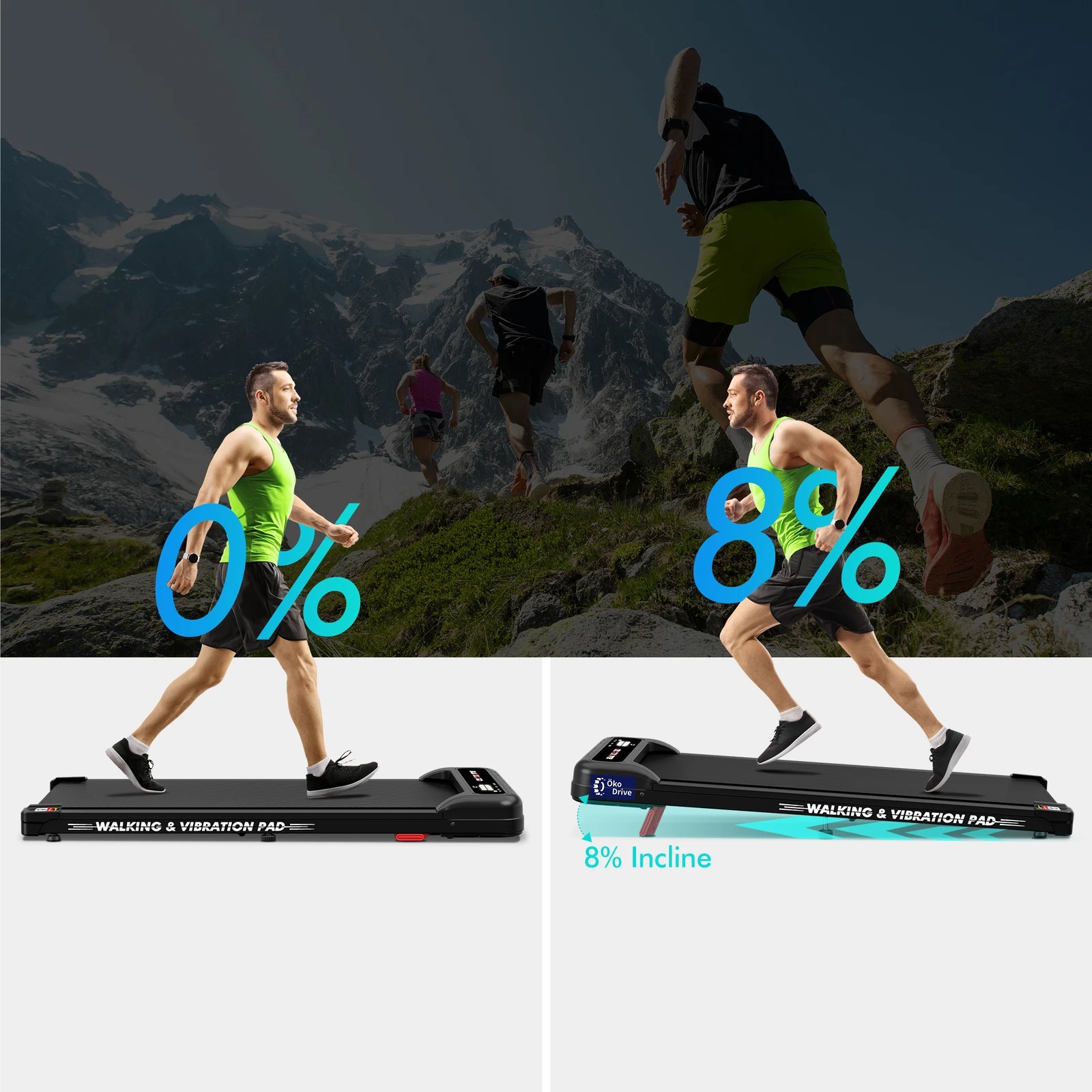 6 Black Lord Treadmill 4-in-1 Walking Vibration Pad Incline with Magnetic Remote - Black, 6 of 9