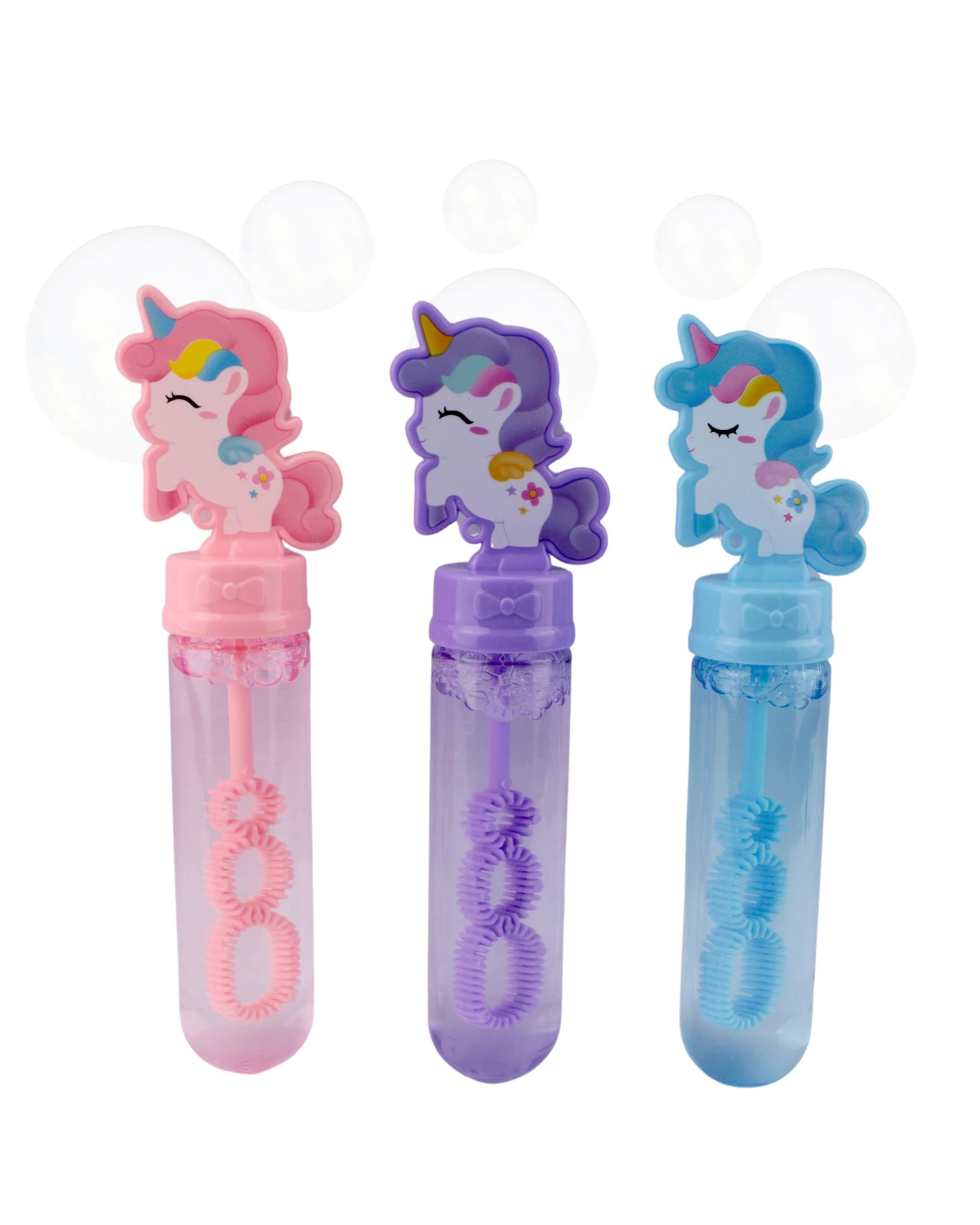 1 Partyrama Pack of 3 Unicorn Bubble Tubes, 1 of 4