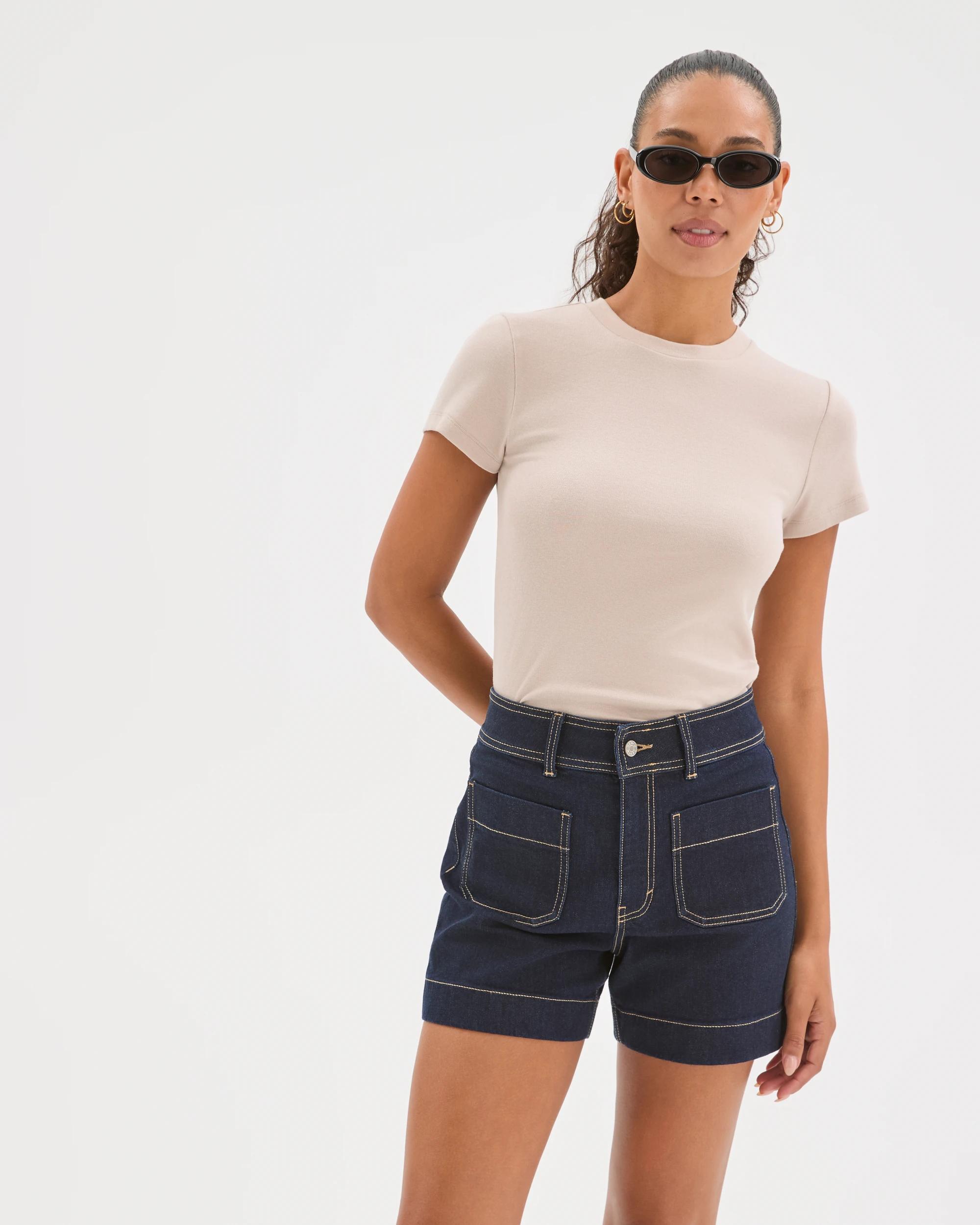 3 Target Denim Mila Denim Shorts DARK INDIGO, 3 of 7