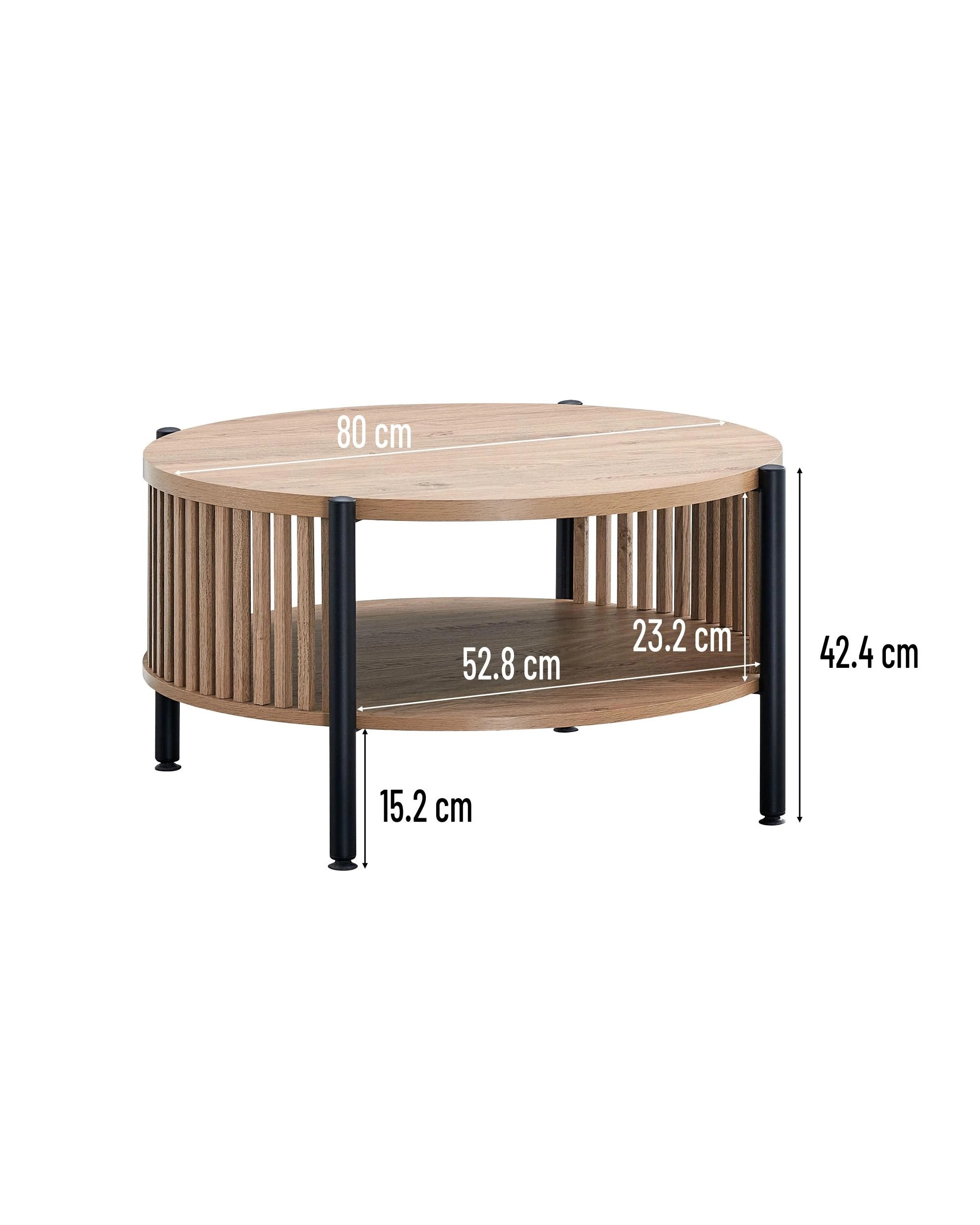 4 Kodu Coffee Table Round 80cm Oak - Natural, 4 of 4