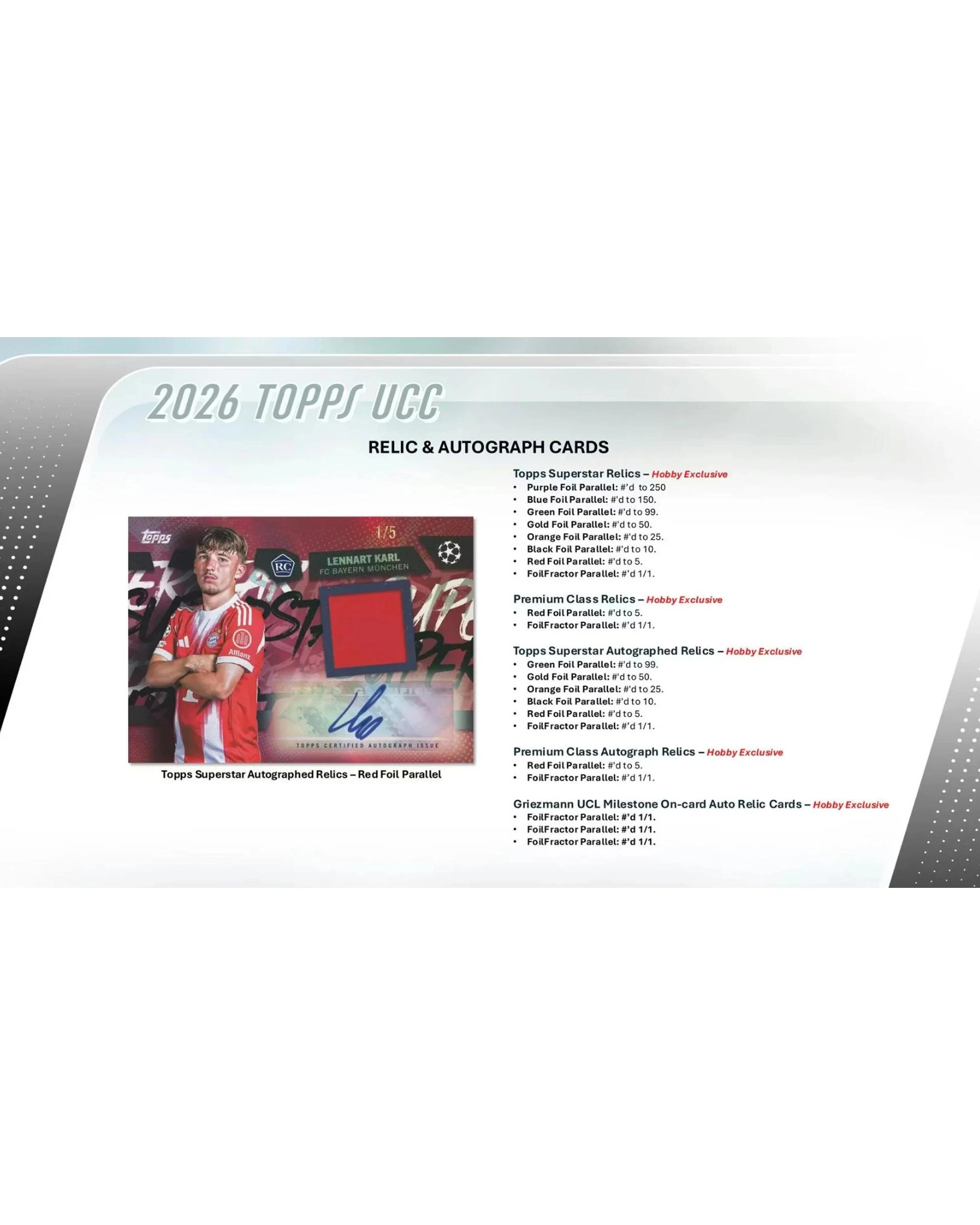 10 Topps 2025/2026 UEFA Club Competitions Soccer Hobby Box, 10 of 10