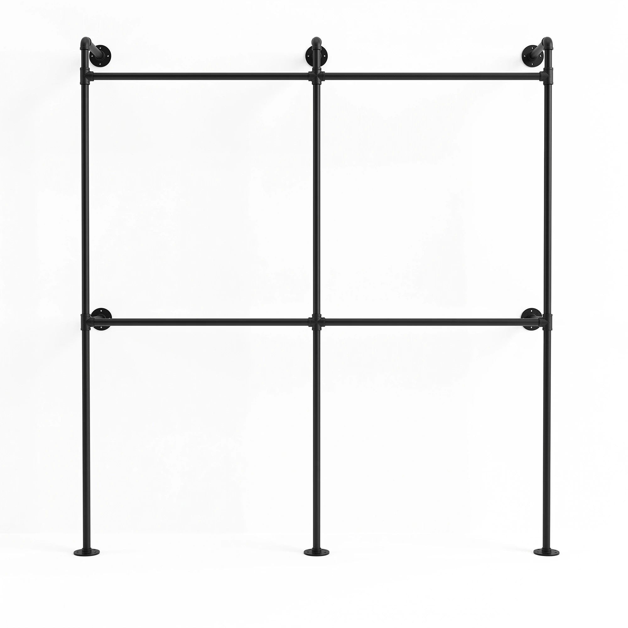 4 Artiss Industrial Pipe Clothing Rack Garment Clothes Display Stand Wall Mounted - Black, 4 of 8
