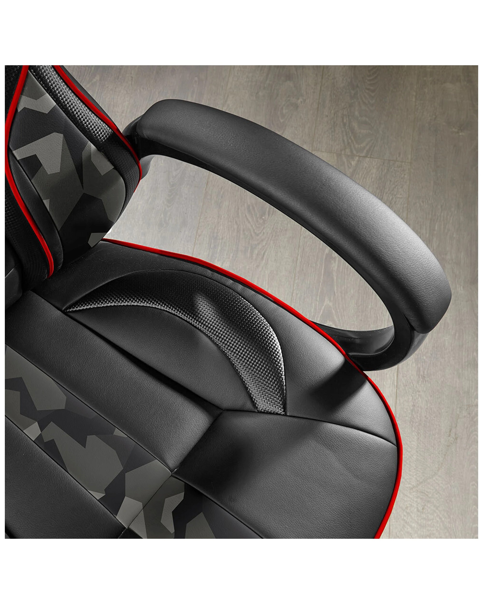2 X Rocker Kratos Faux Leather Junior Ergonomic Office Gaming Chair Black - Red, 2 of 8