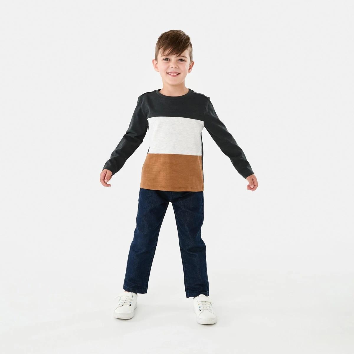 5 Long Sleeve Panel T-shirt Wood Grey, 5 of 8