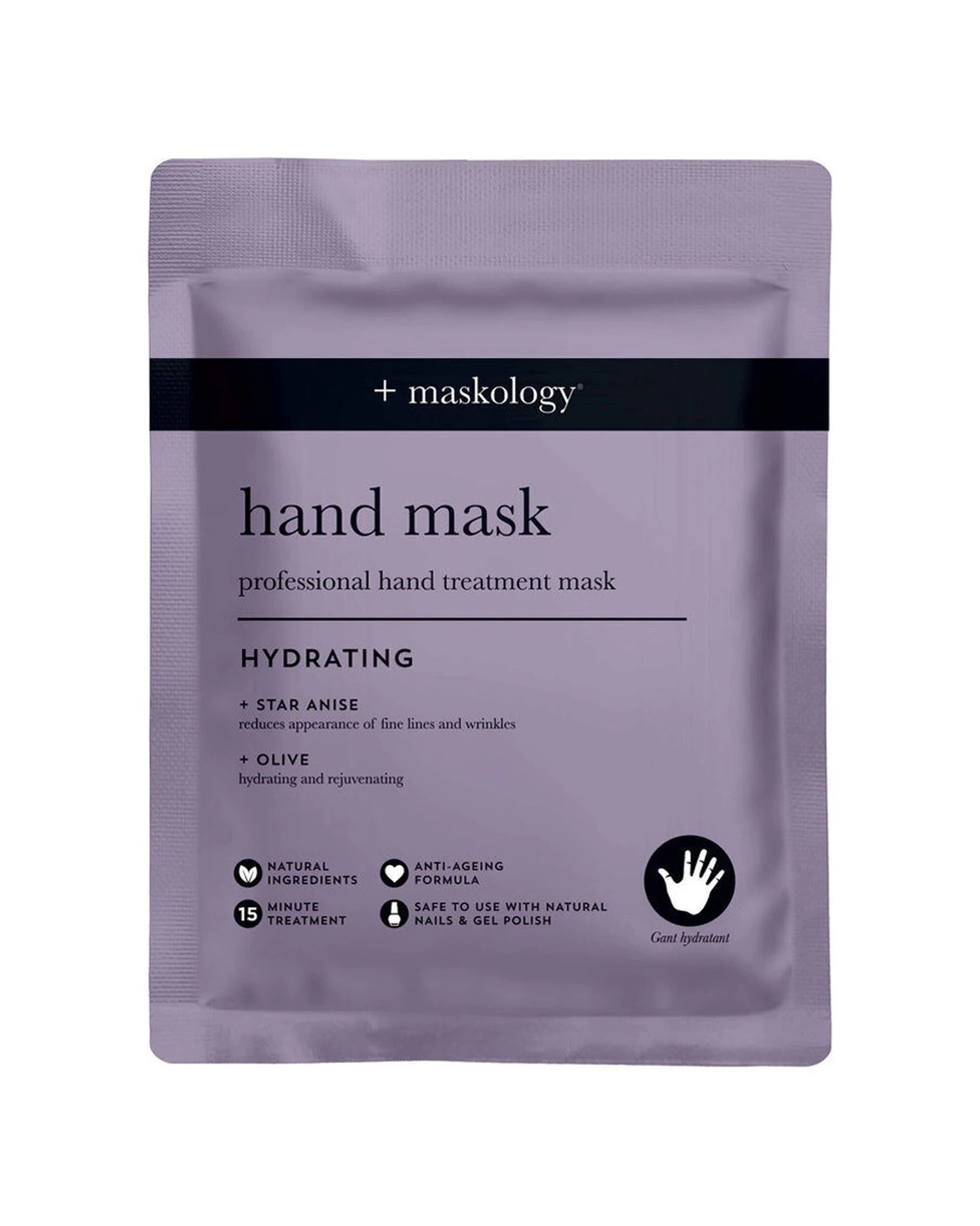 2 Maskology 3PK Hand Mask Professional Treatment Hydrating & Anti-Ageing - Purple, 2 of 4