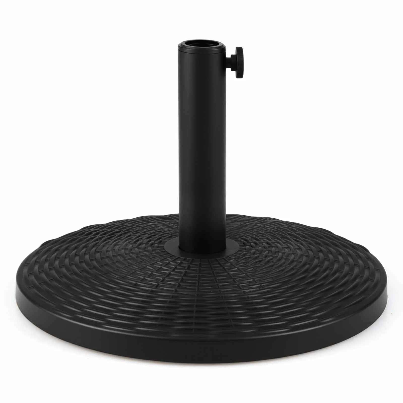 1 Costway Concrete Patio Umbrella Base Round Weighted Stand Parasol Holder Rattan Pattern, 1 of 1
