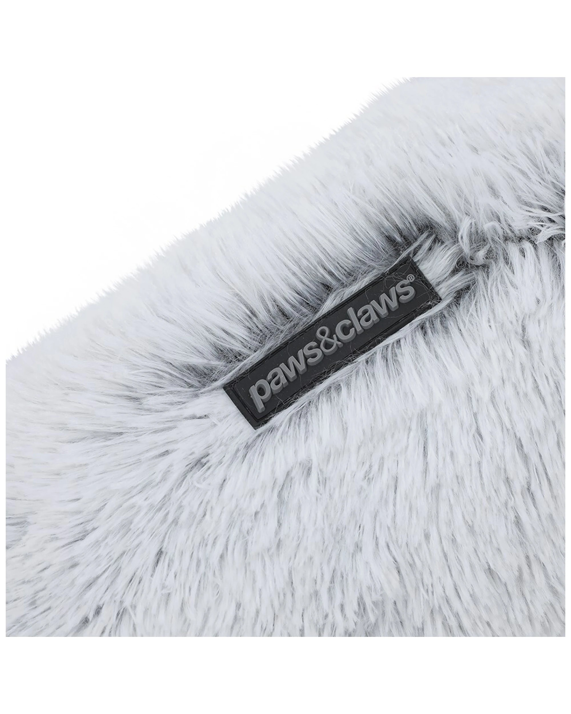 2 Paws And Claws Calming Plush Pet Dog Cat Lounger 102x89x16cm Durable Washable - Silver, 2 of 4