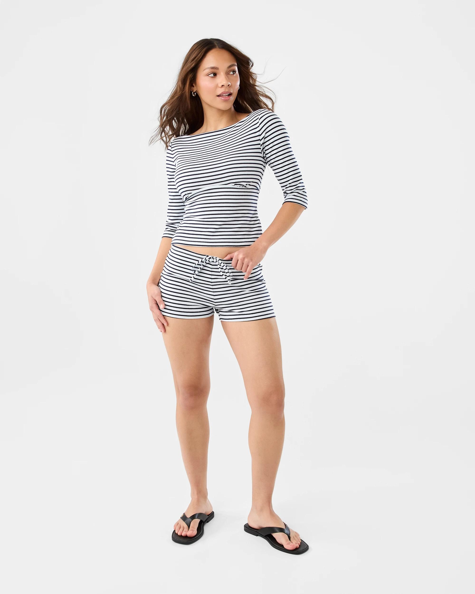 2 Mini Stripe Shorts Blu Tonal, 2 of 6