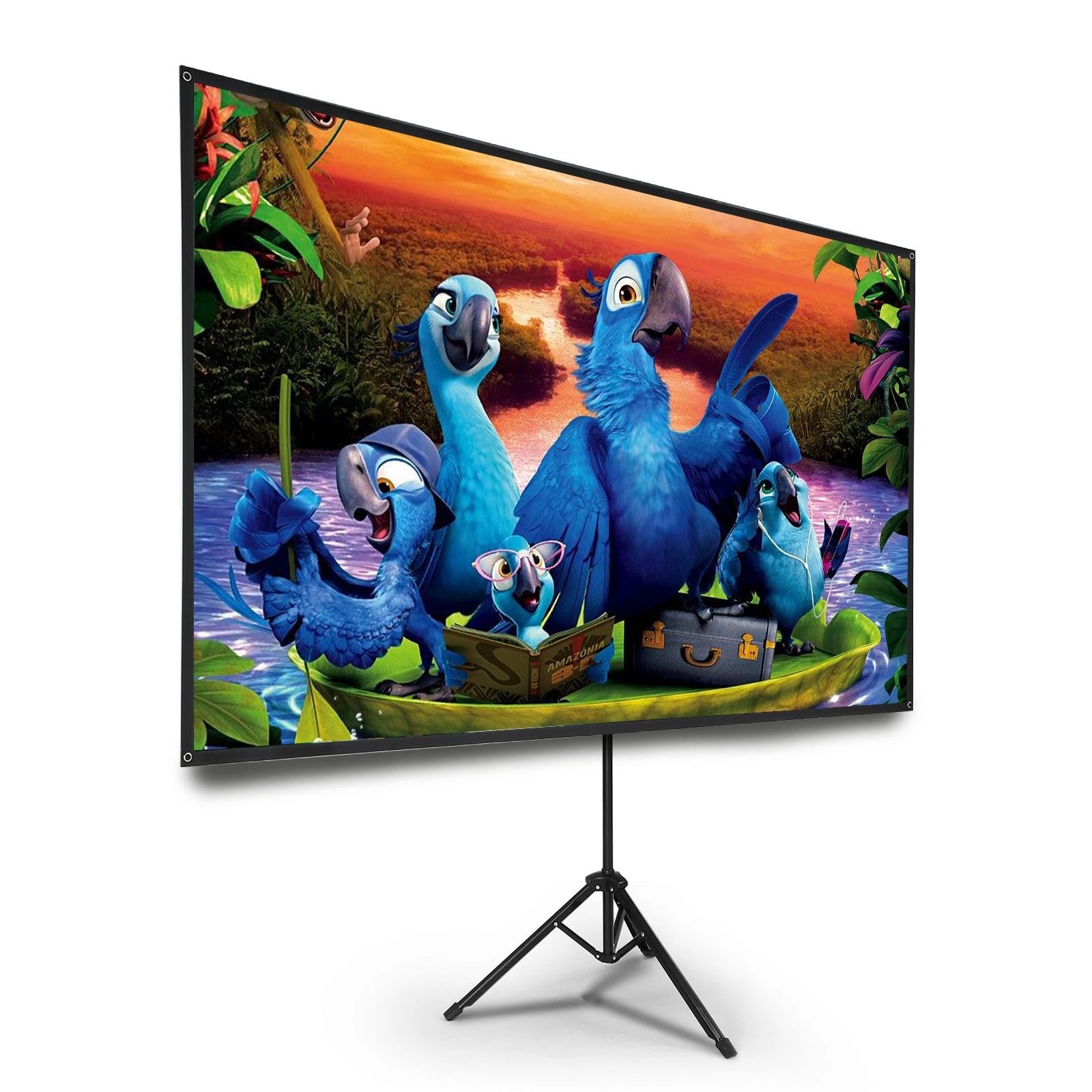 2 AUSWAY Projector Screen 4K 80-inch Tripod Stand Home Theatre, 2 of 3