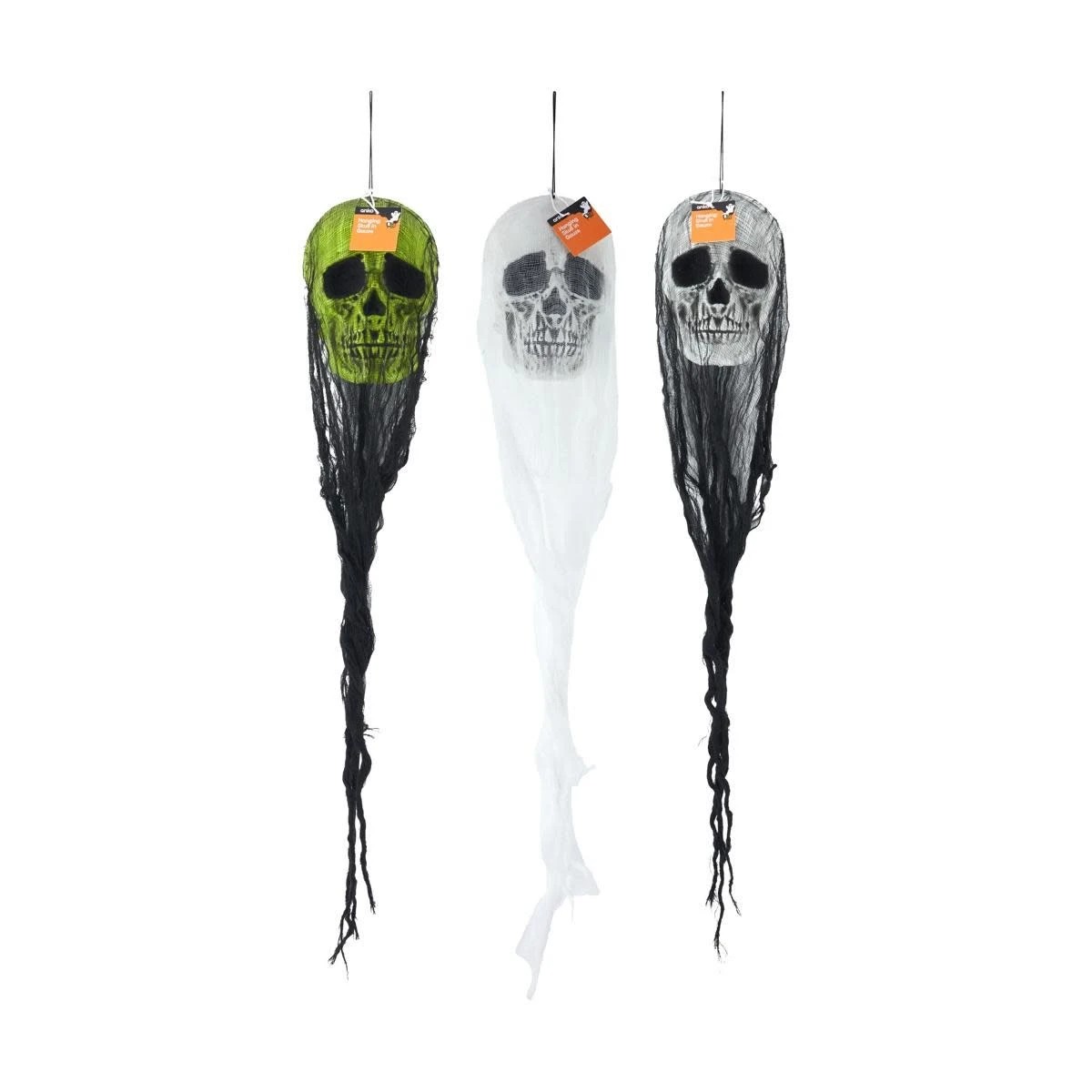 5 Hanging Skull in Gauze - Assorted, 5 of 5