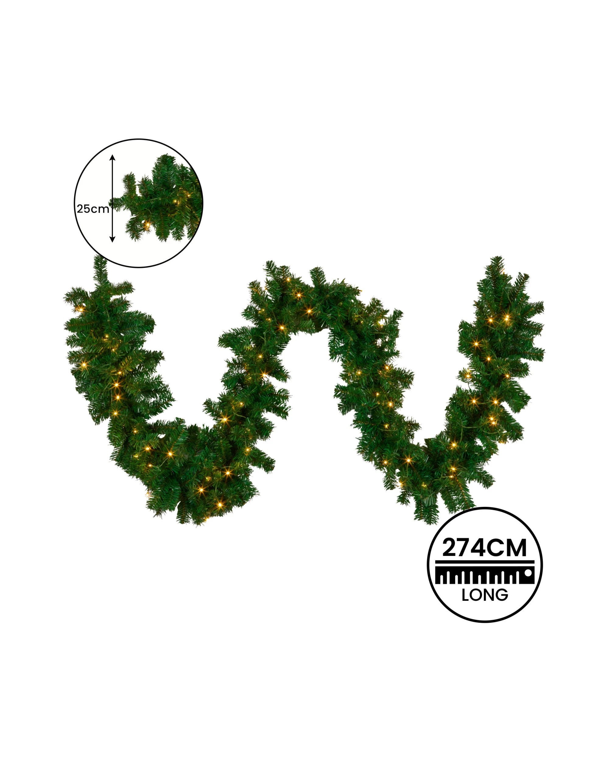 3 Christabelle 2.7m Christmas Garland With Led Lights Chadwick Tree Decoration Ornament, 3 of 6