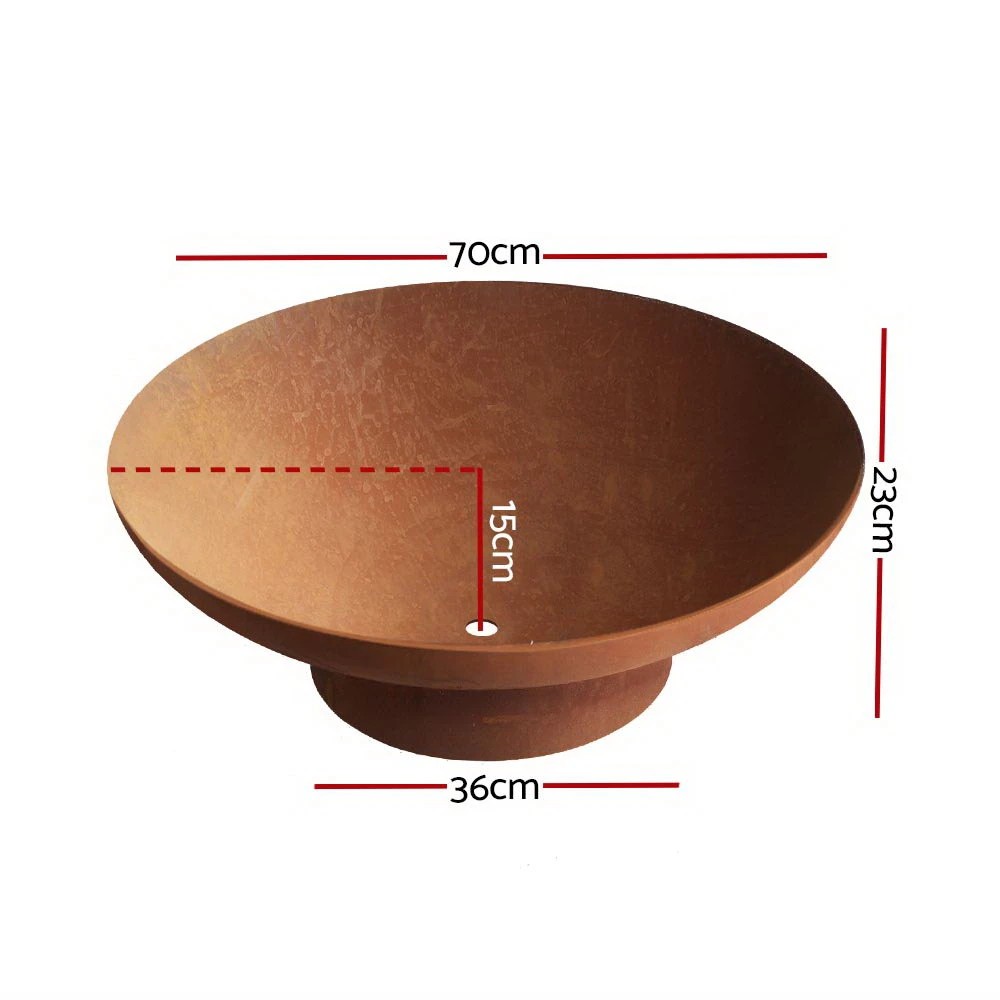 2 Grillz Fire Pit Bowl Cast Iron Rustic 70cm - Natural, 2 of 8