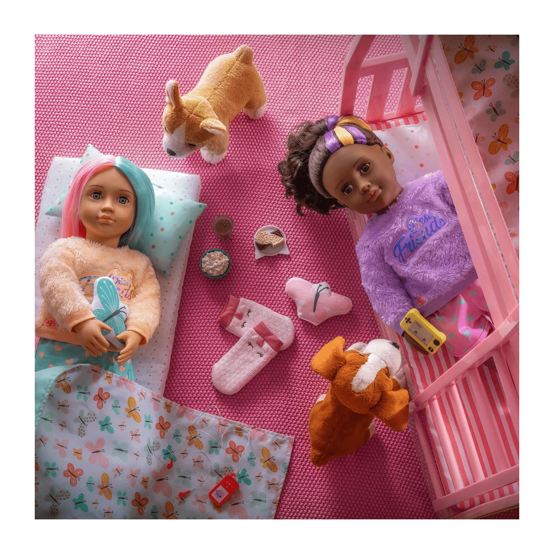 7 Our Generation Dreams for Two 18-inch Doll Butterfly-Themed Bunk Bed Furniture Set - Pink, 7 of 8