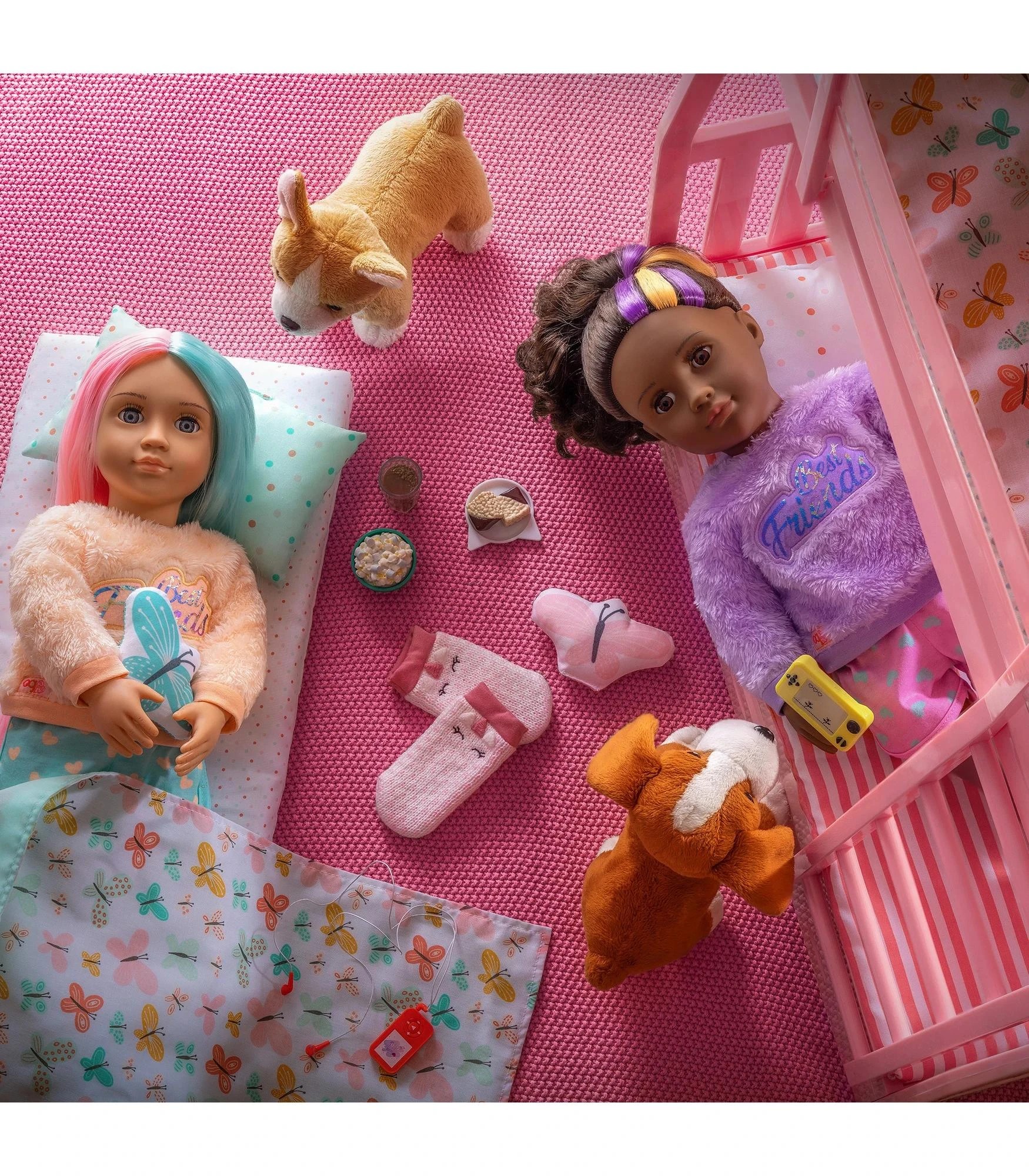 7 Our Generation Dreams for Two 18-inch Doll Butterfly-Themed Bunk Bed Furniture Set - Pink, 7 of 8