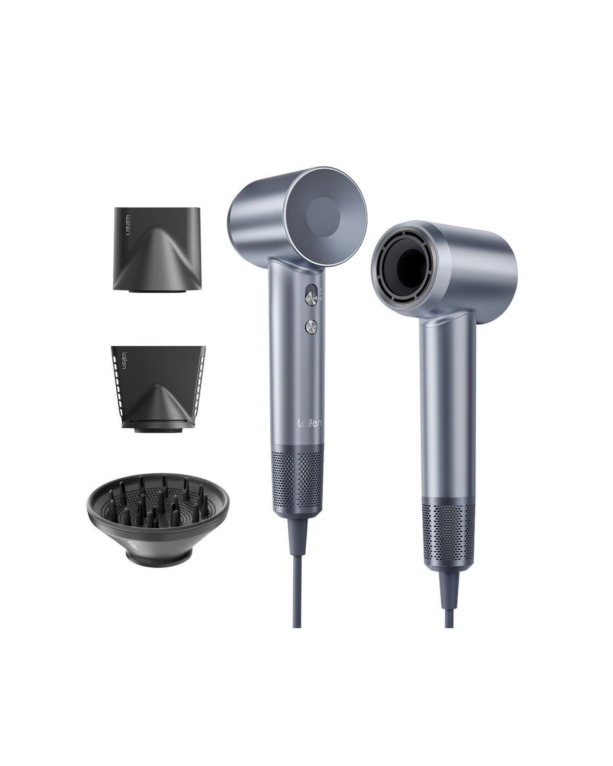 1 Laifen Swift Special High Speed Hair Dryer Silver Blue 110000 RPM with 3 Styling Nozzles, 1 of 3