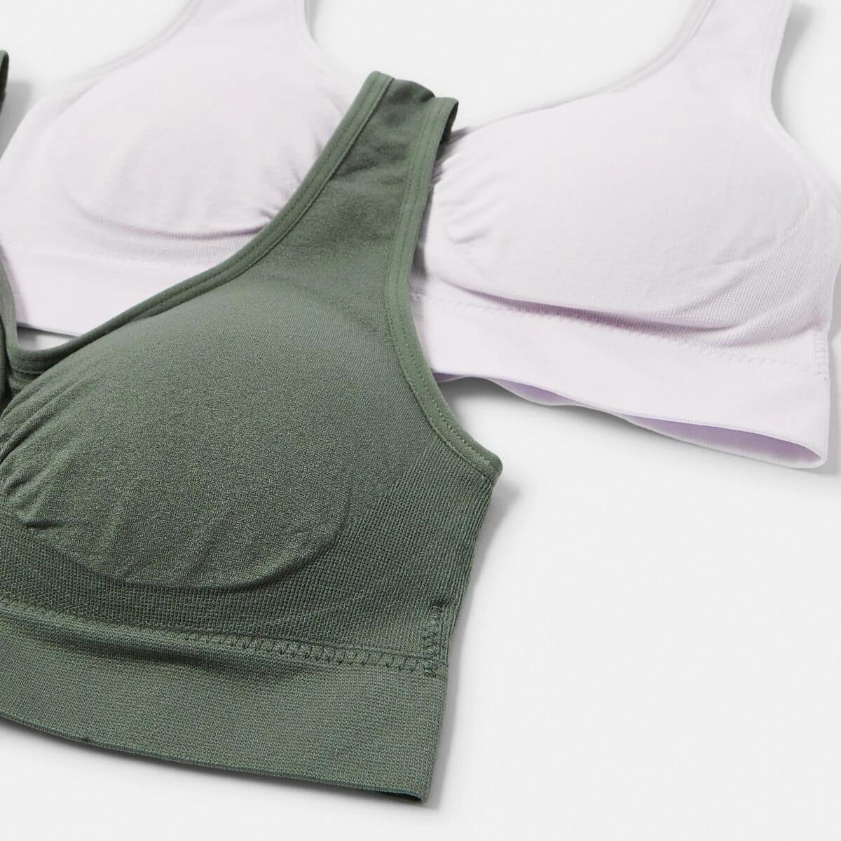 2 2 Pack Wirefree Seamfree Crop LILY LAVENDER, SMOKEY GREEN, 2 of 9