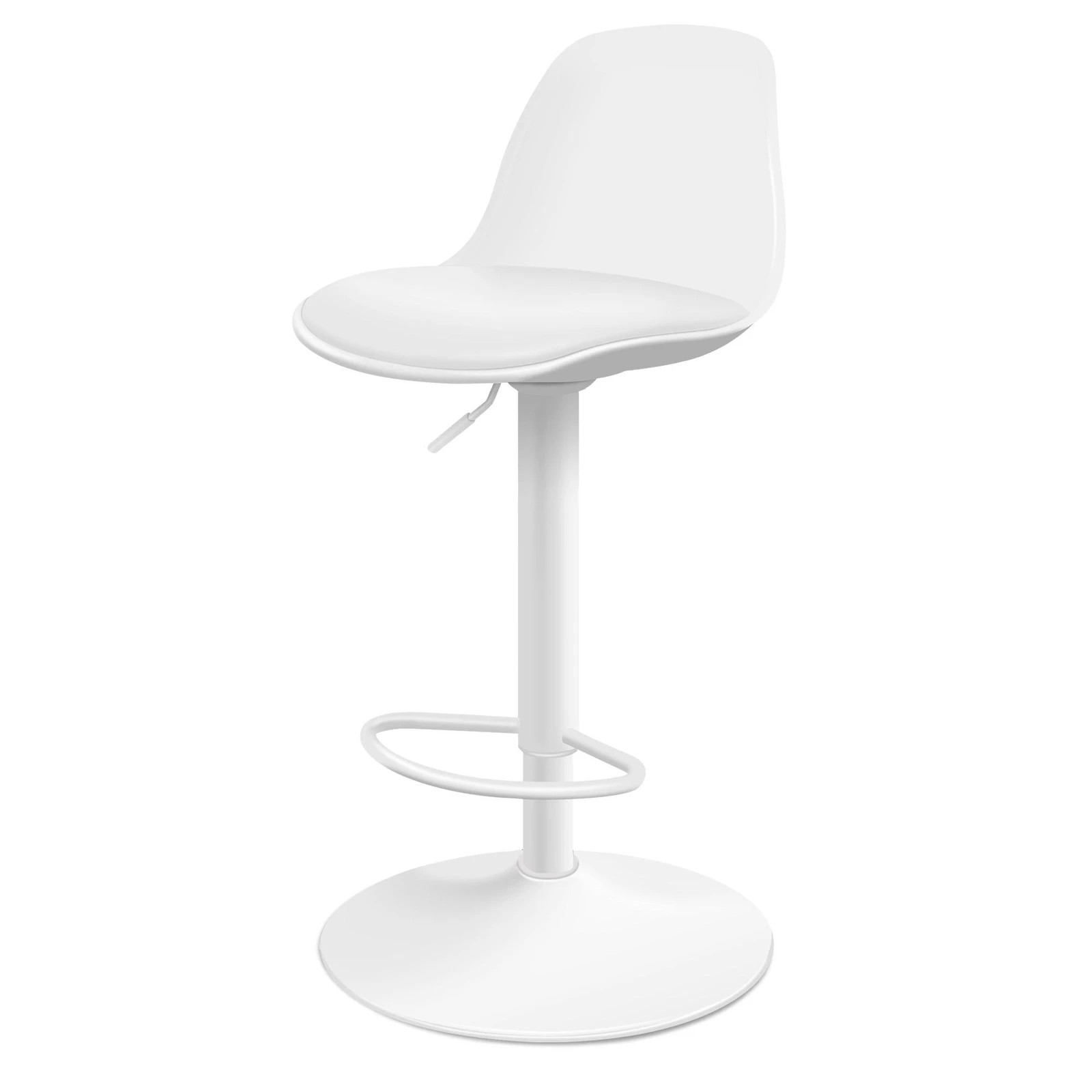 4 Alfordson 4x Bar Stools Kitchen Swivel Chair Leather Gas Lift Philip - White, 4 of 8