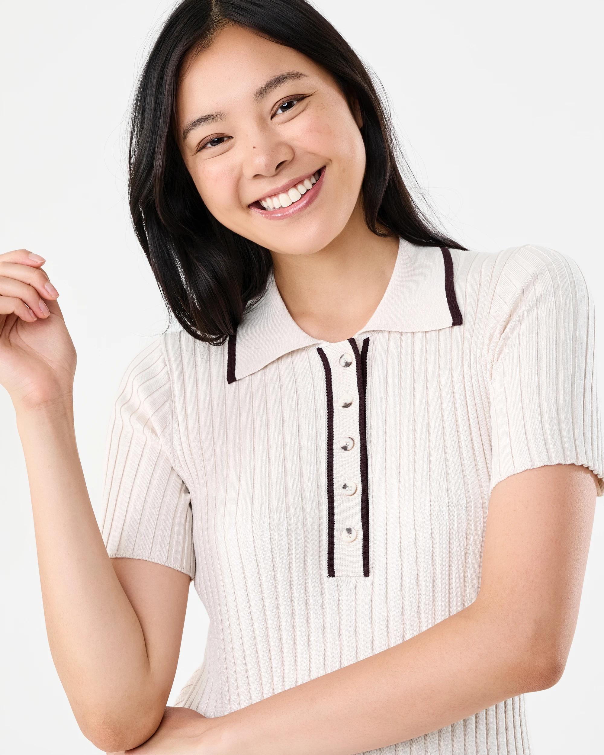 4 Short Sleeve True Knit Polo Midi Dress Nat Beige, 4 of 6