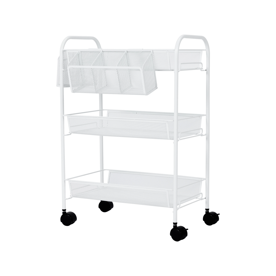 1 3 Tier Metal Trolley - White, 1 of 9