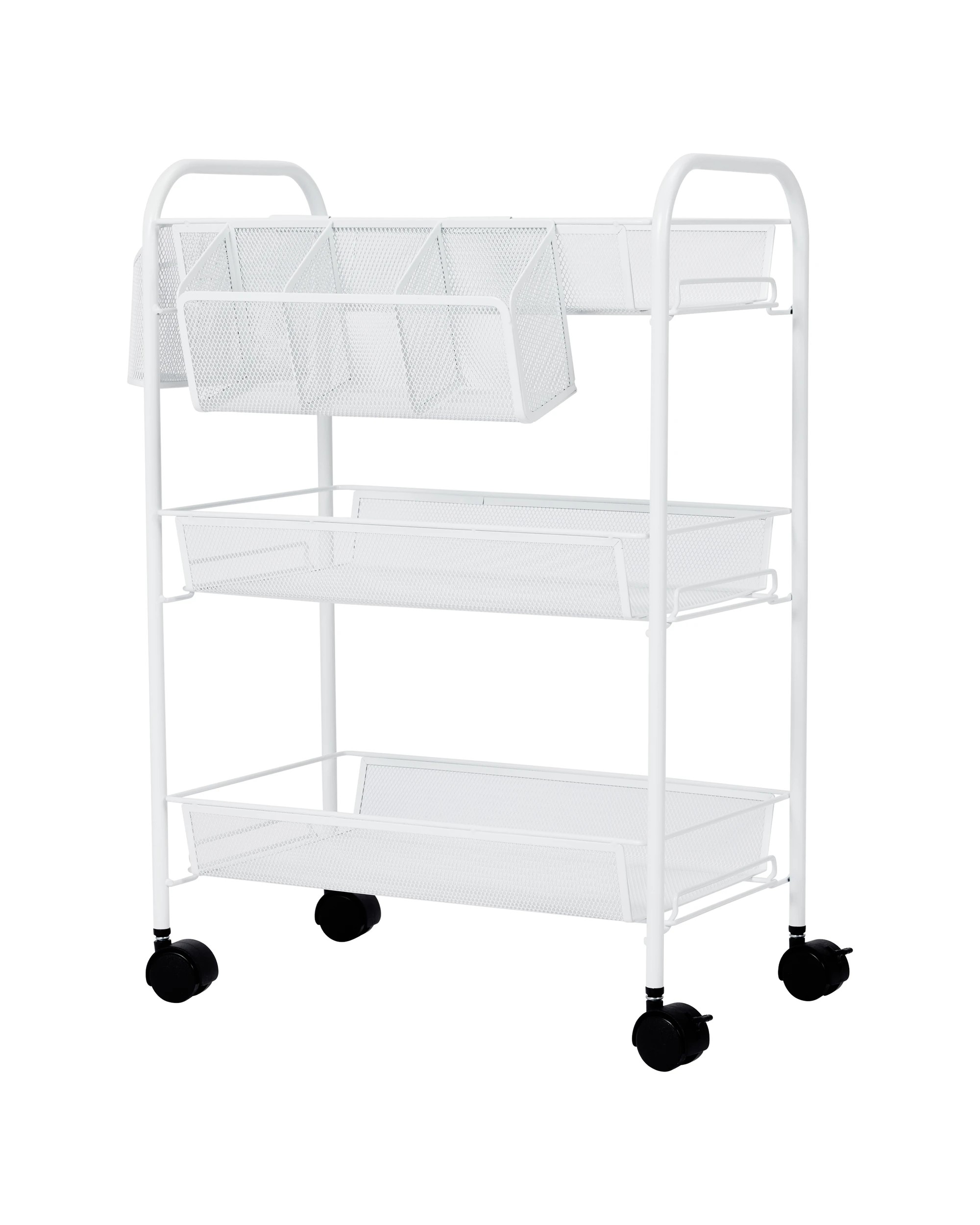 1 3 Tier Metal Trolley - White, 1 of 9