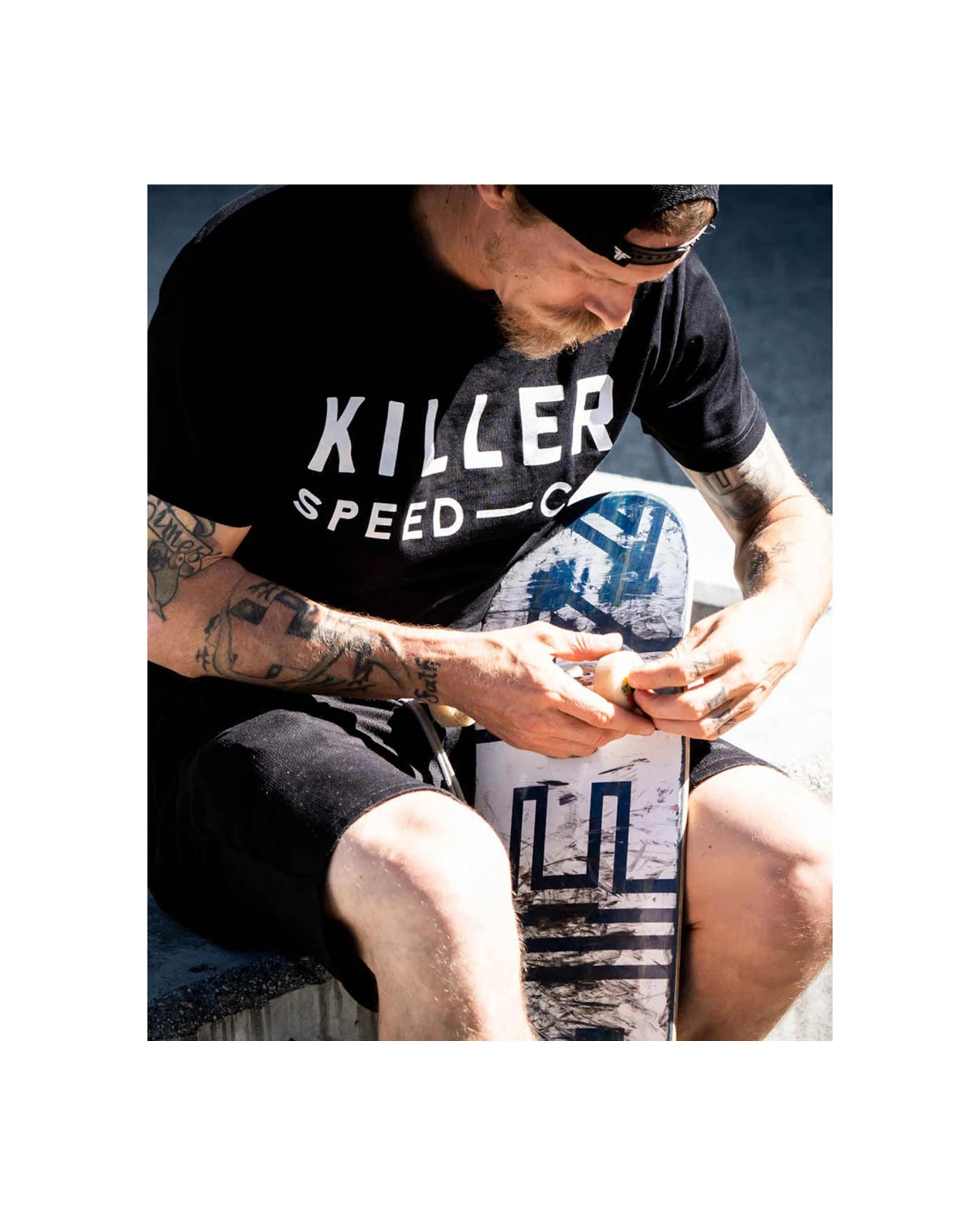 3 Killer Speed Co. Men Logo Teeblack Tees Relaxed Fit Crew Neck Everyday Wear BLACK, 3 of 3