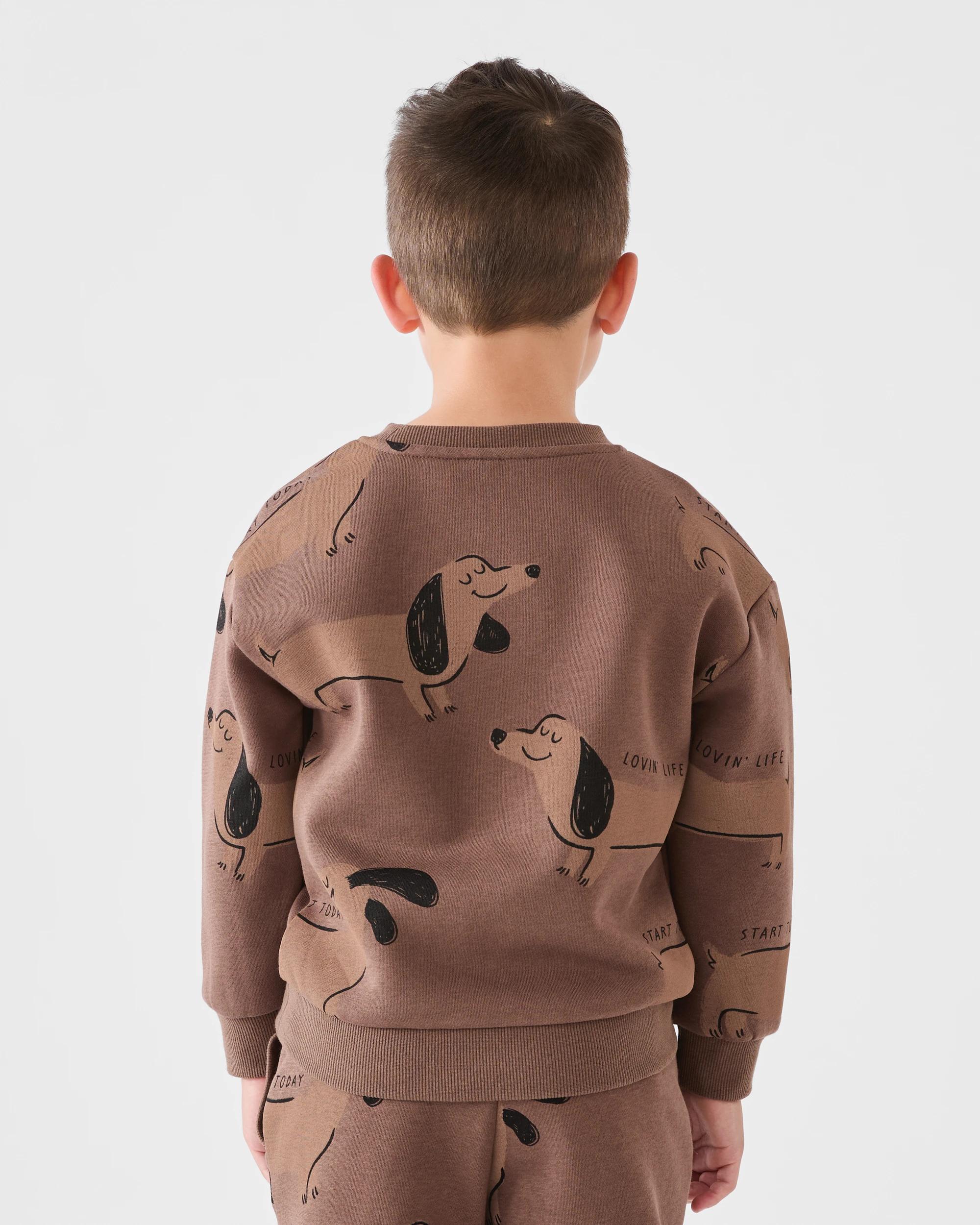 2 All Over Print Crew Neck Sweatshirt Brn Dog, 2 of 5