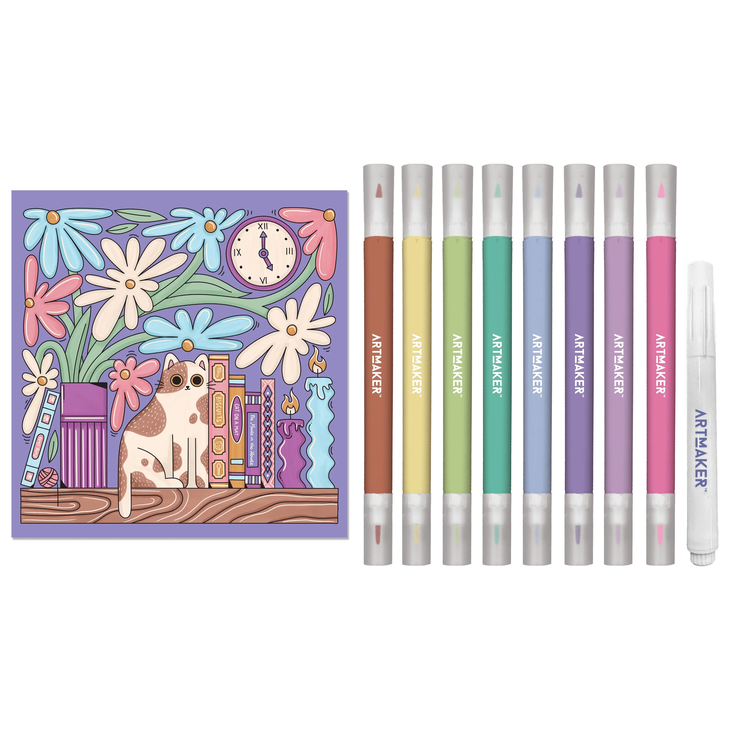 2 ArtMaker Cosy Cat Library: Creative Colouring Kit - Book, 2 of 5