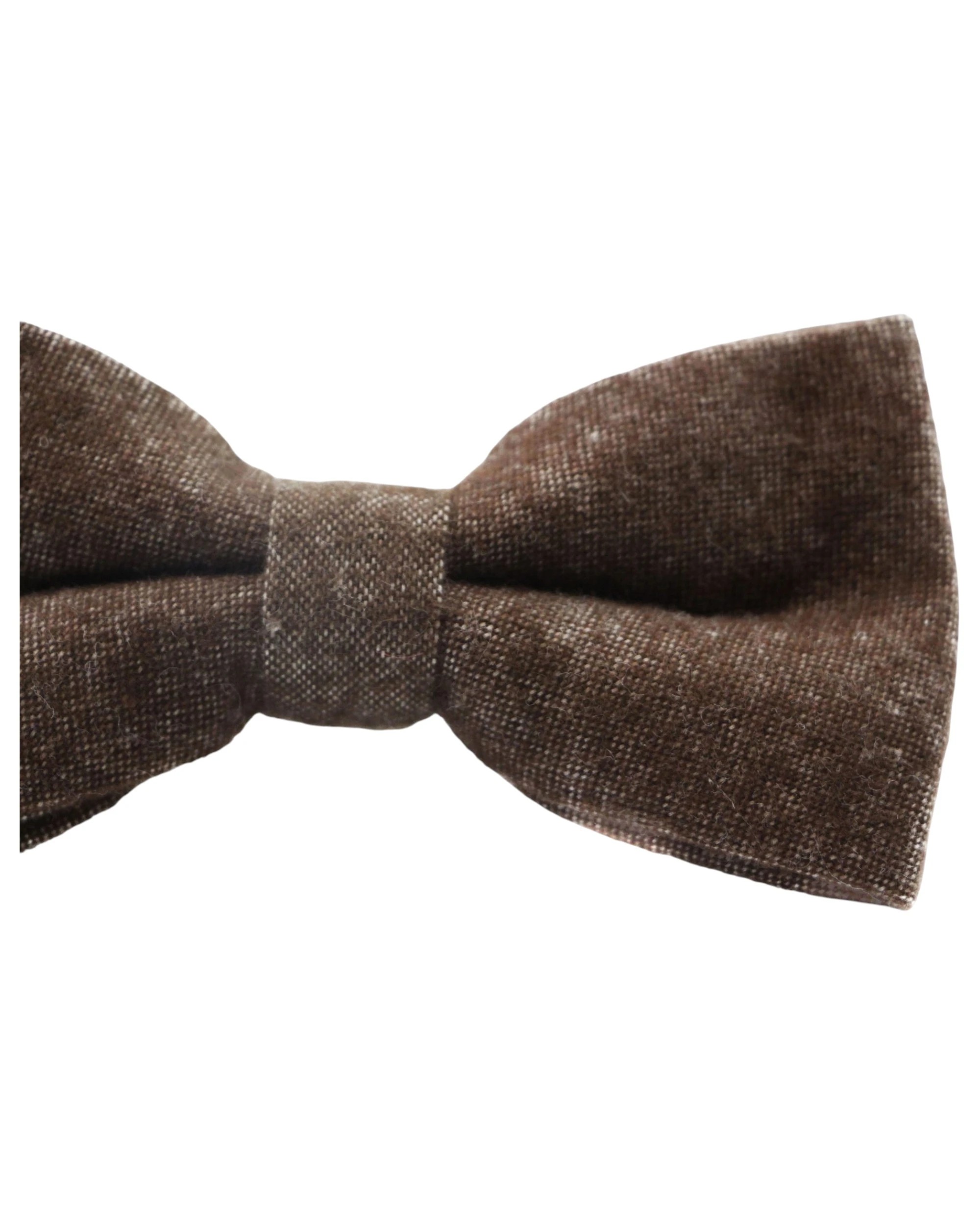 5 Zasel Mens Brown Denim & Burgundy Trim Cotton Bow Tie & Pocket Square Set - Multi, 5 of 5