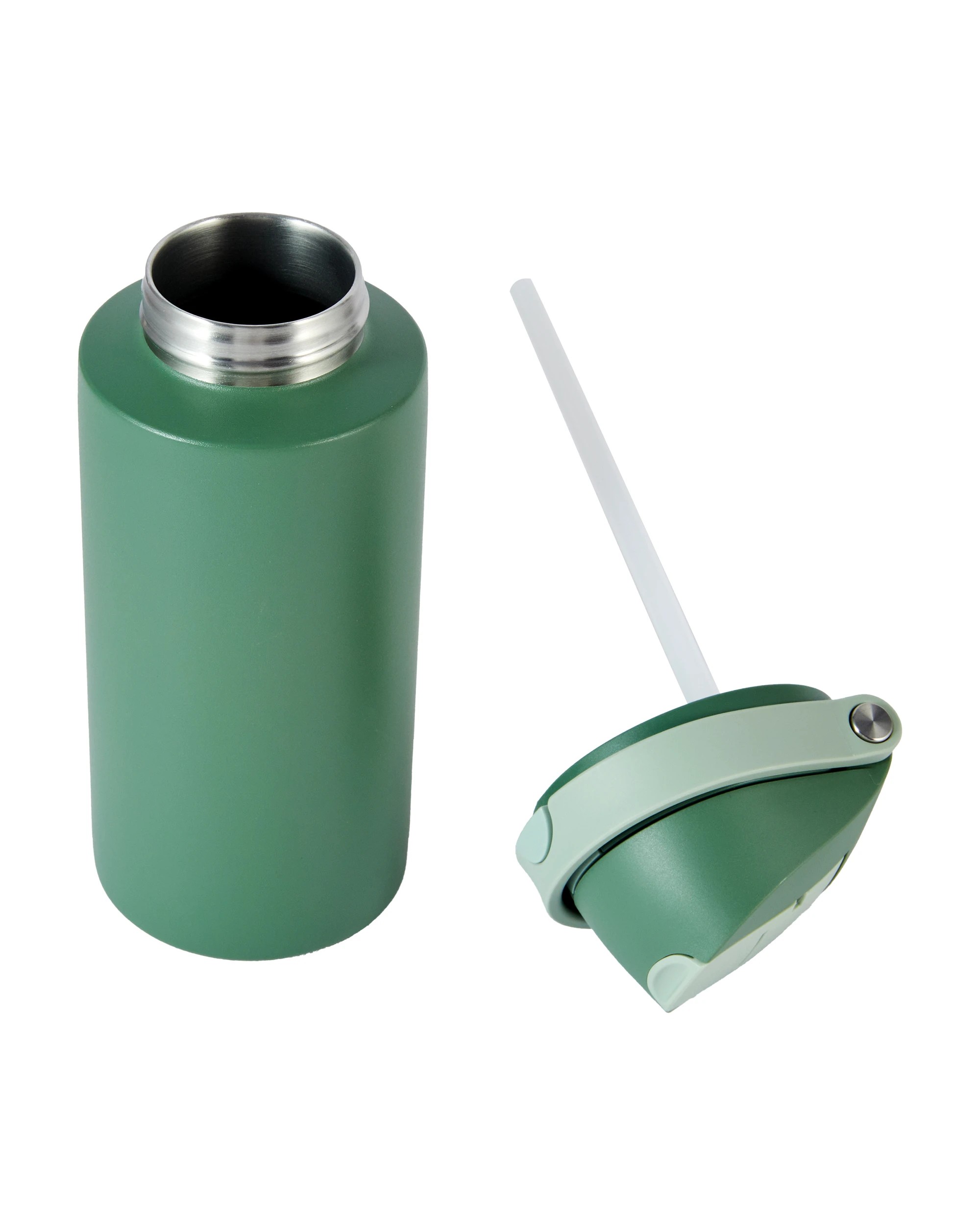 5 530ml Olive Stainless Steel Dual Lid Drink Bottle, 5 of 7