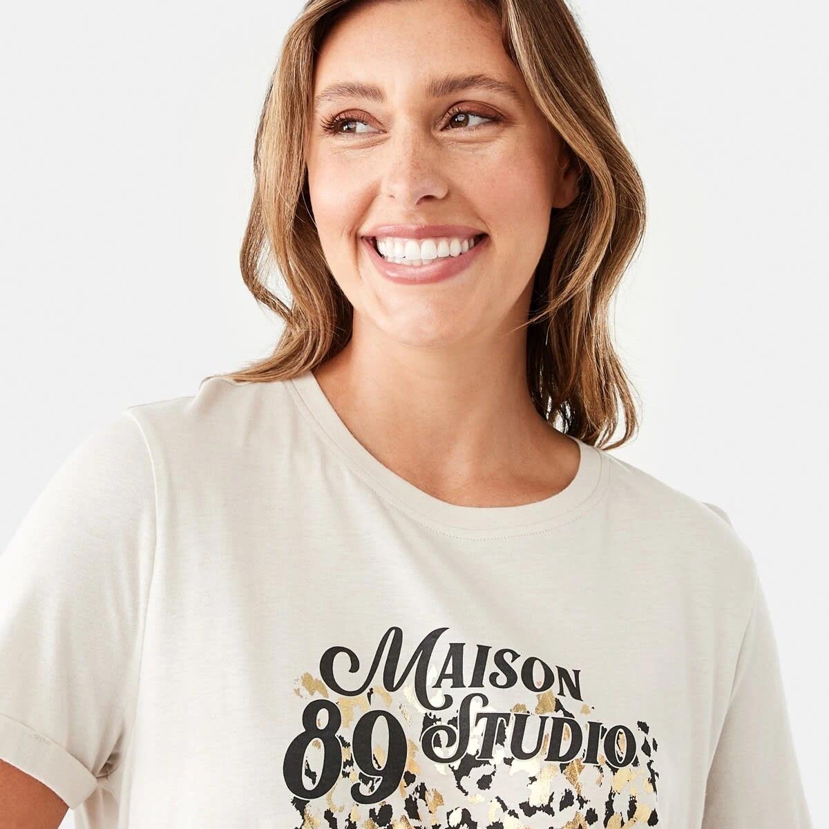 4 Short Sleeve Detailed Printed T-shirt MAISON NAT BEIGE, 4 of 6