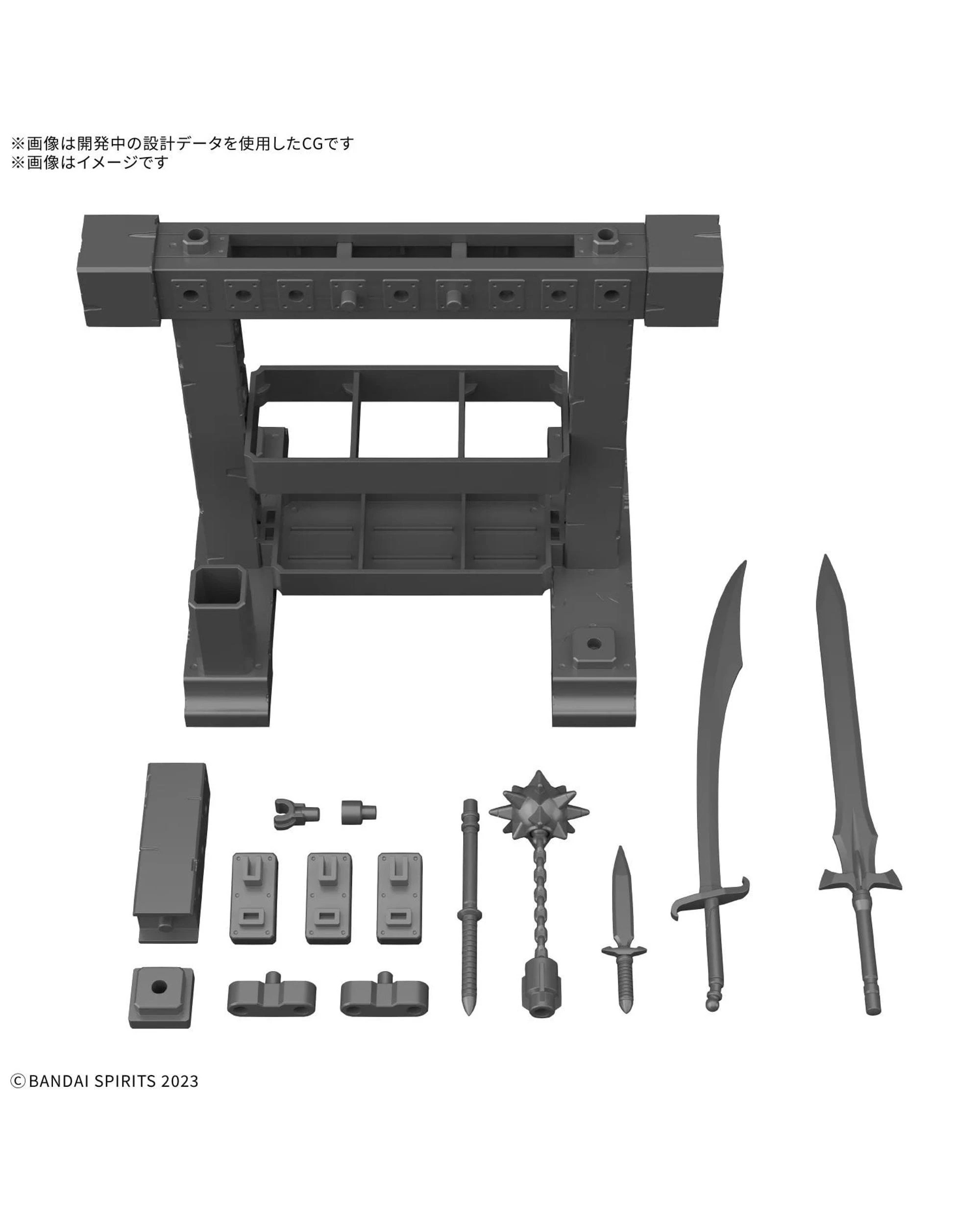 2 Bandai 30MF Item Shop 3 Weapon Option Model Kit, 2 of 8