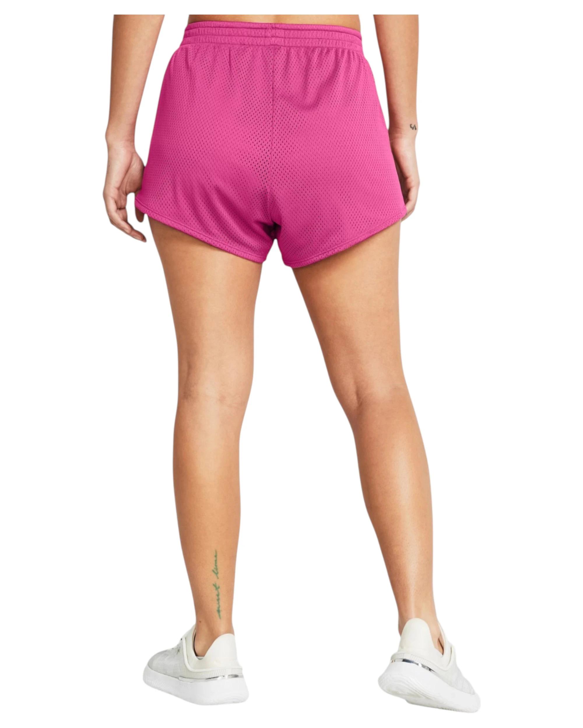 2 Under Armour Women Tech Mesh 3 Inch Pink Athletic Shorts PINK, 2 of 6