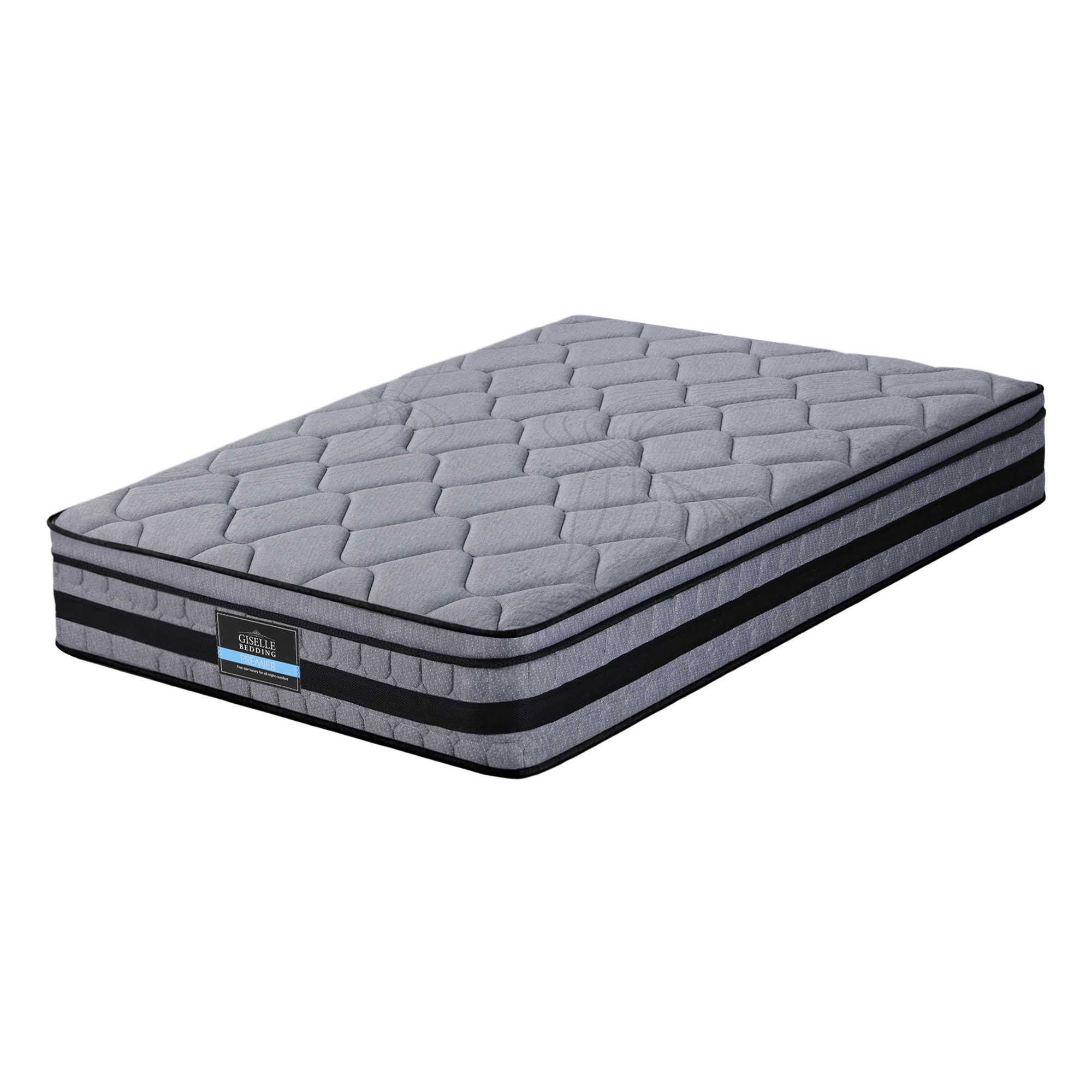 1 Giselle Bedding 34cm Single Mattress Hybrid Pocket Spring Bed Mattress - Black, 1 of 3