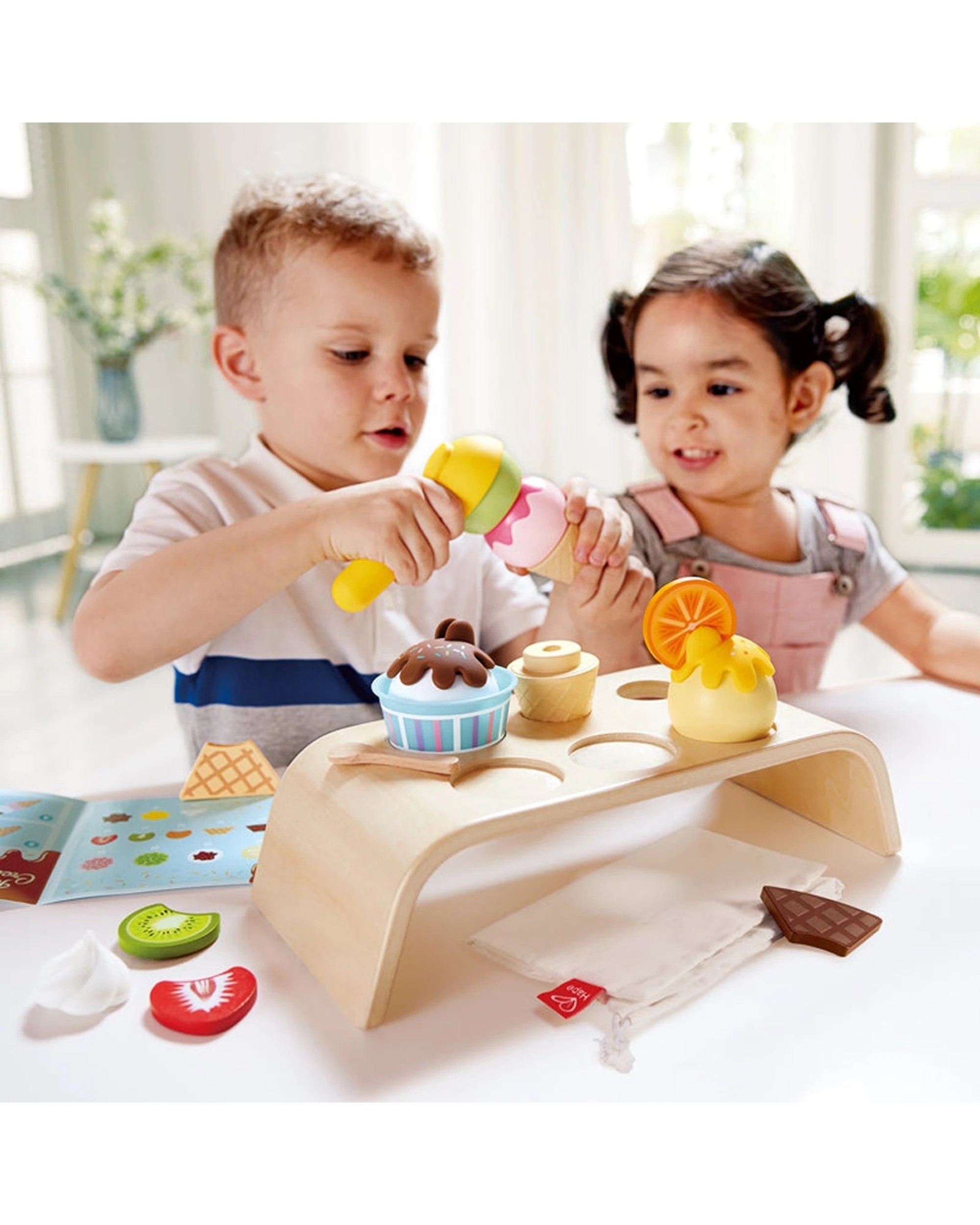 3 Hape Creamy Dreamy Ice Corner Pretend Play Toy With Toppings Kids - Plain, 3 of 4