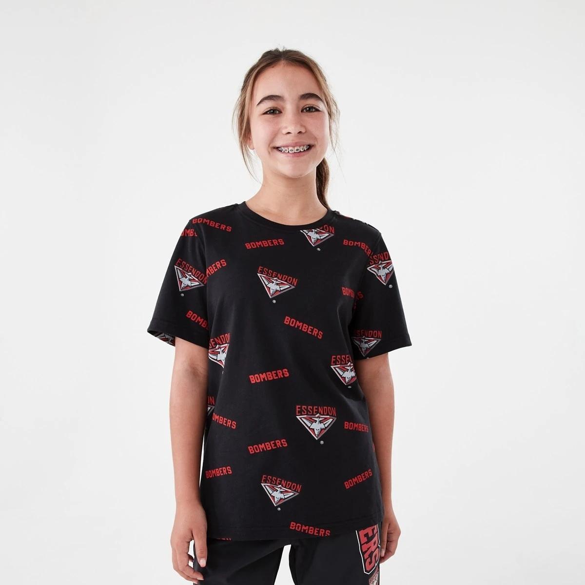 1 Official AFL Kids All Over Print T-shirt Essendon, 1 of 10