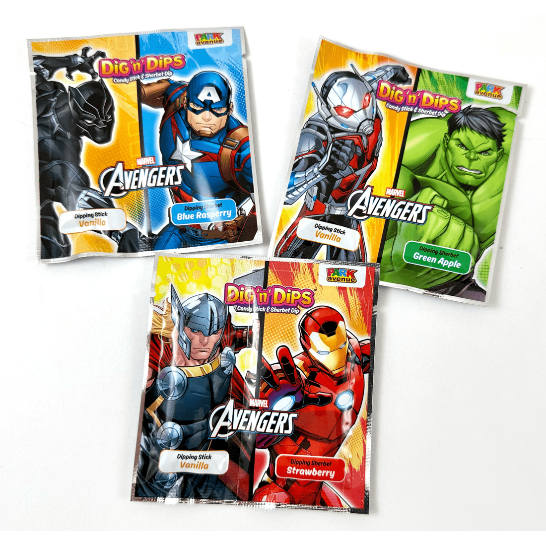 3 Park Avenue Marvel Avengers 24 Pack Dig n' Dips Candy Stick & Dip Bag 200g, 3 of 4