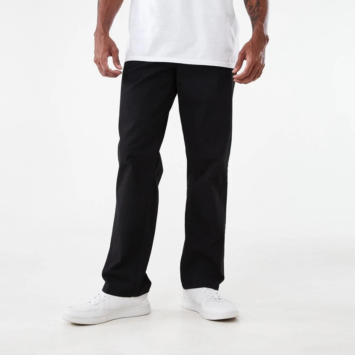 1 Straight Textured Jeans BLACK, 1 of 5