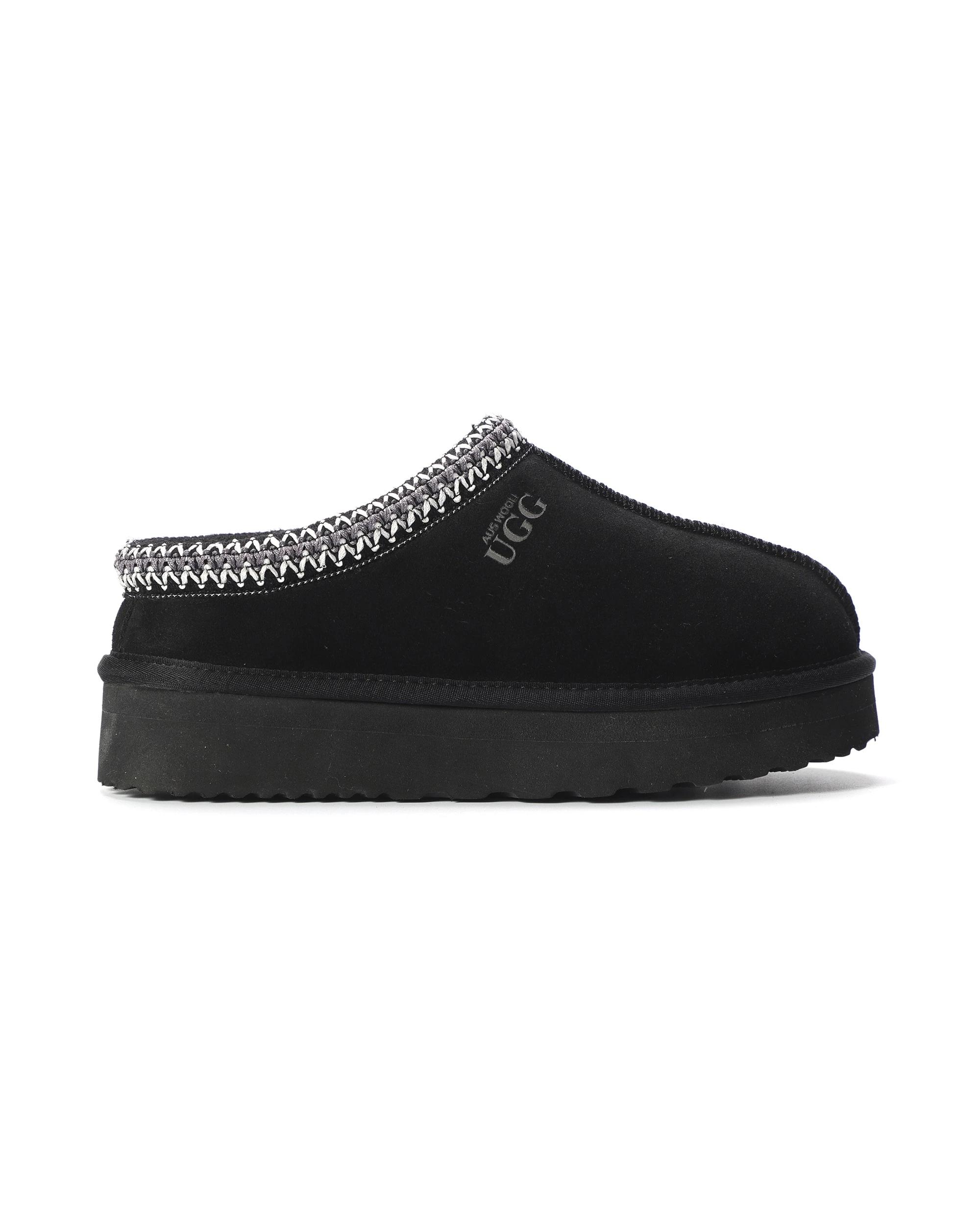 4 AUS WOOLI MENTONE Ankle Braid Platform UGG Slippers Black, 4 of 6
