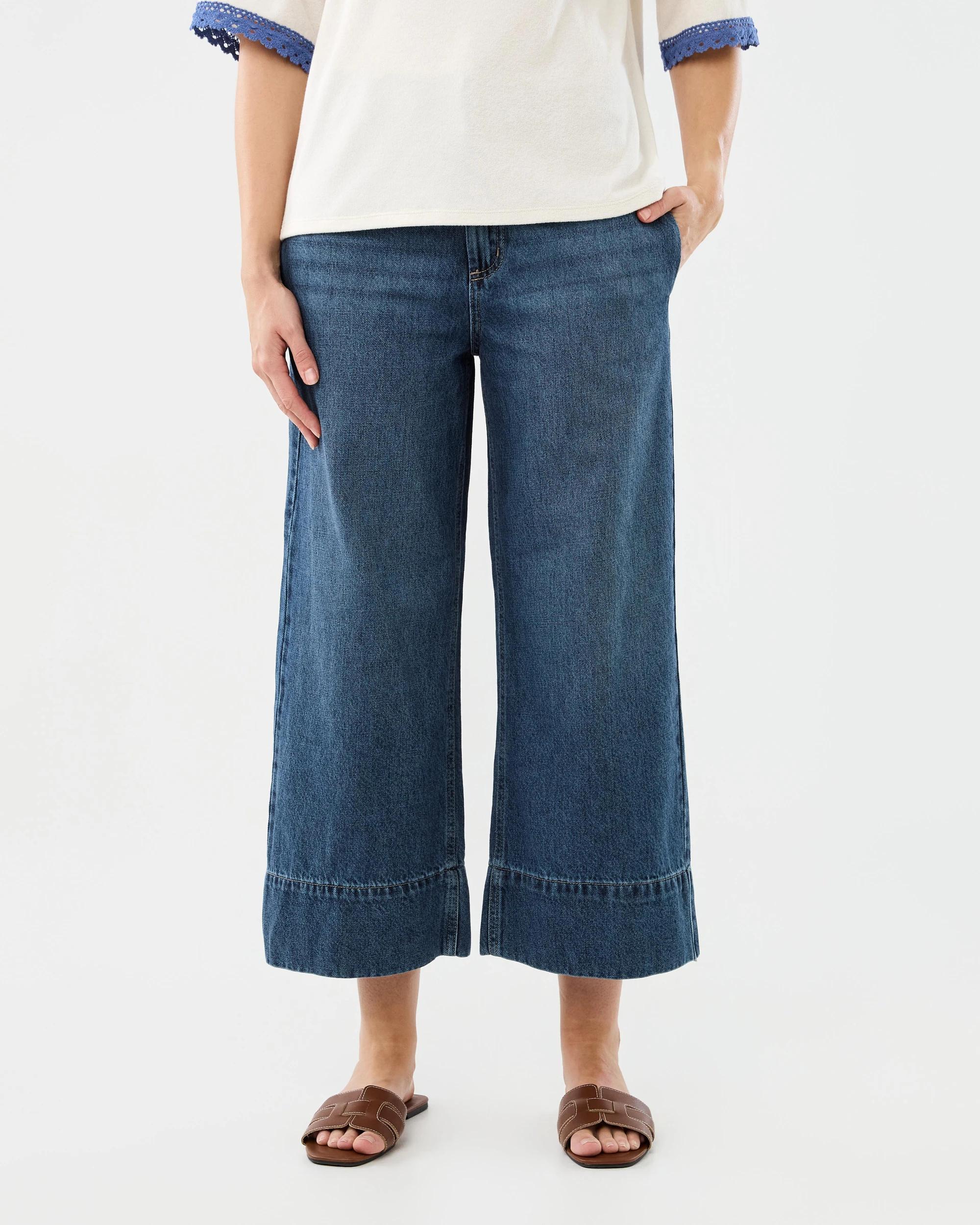 1 Wide Leg Cropped Jeans Indigo Wsh, 1 of 8
