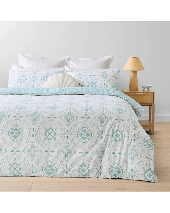 Capri Cotton Rich Reversible Quilt Cover Set - Queen Bed