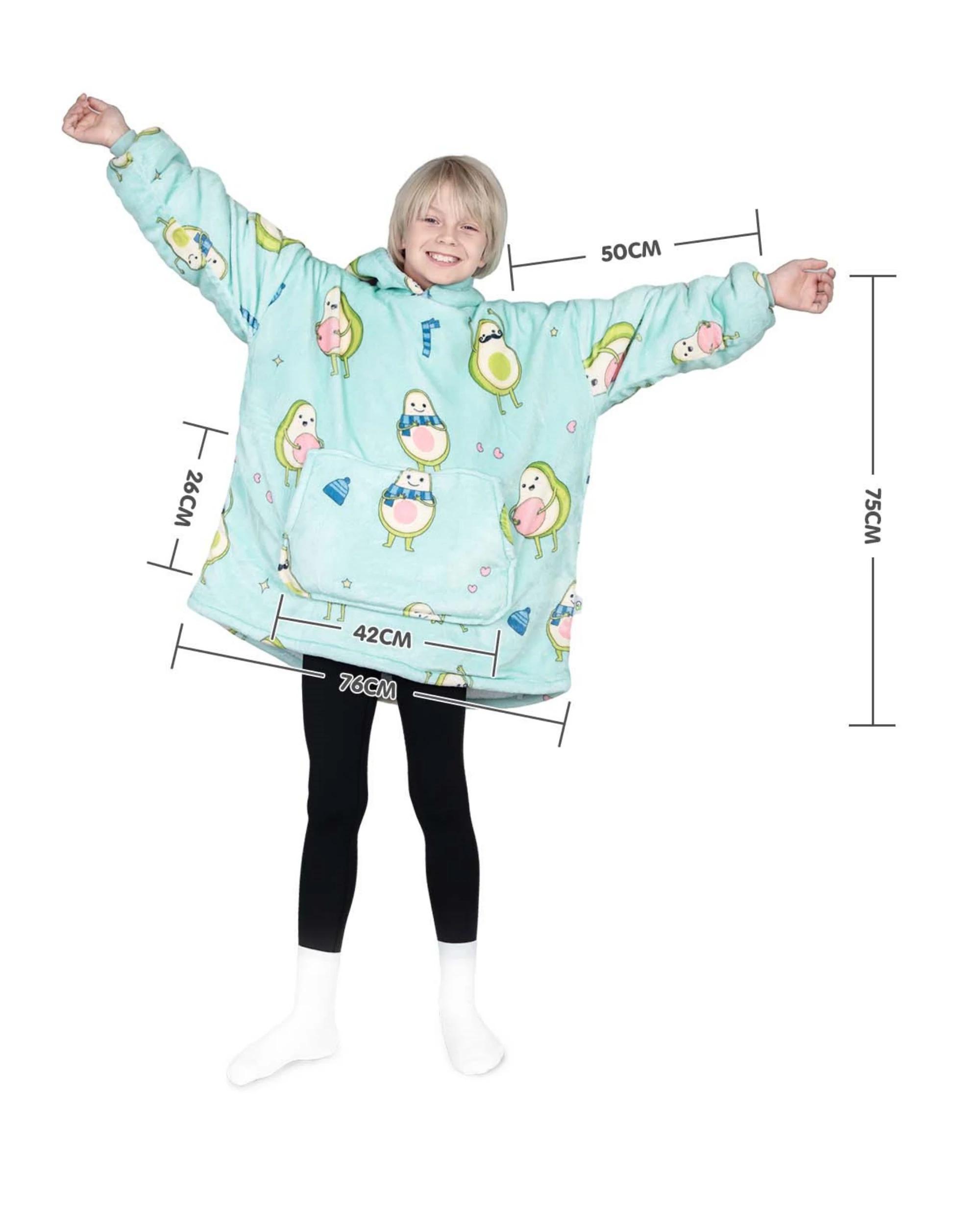 2 Advwin Wearable Blanket Flannel Hoodie Sweater Kids Avocado Family AVOCADO FAMILY, 2 of 6