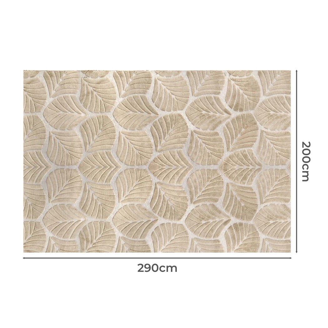 3 Marlow Machine Washable Floor Rug High-Low Textured Golden Leaf, 3 of 7